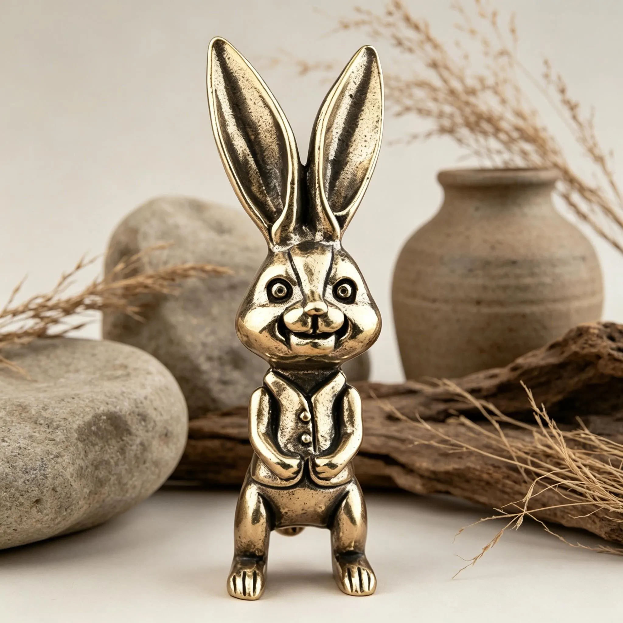Miniature Copper Rabbit Figurine — Copper figurine image 4