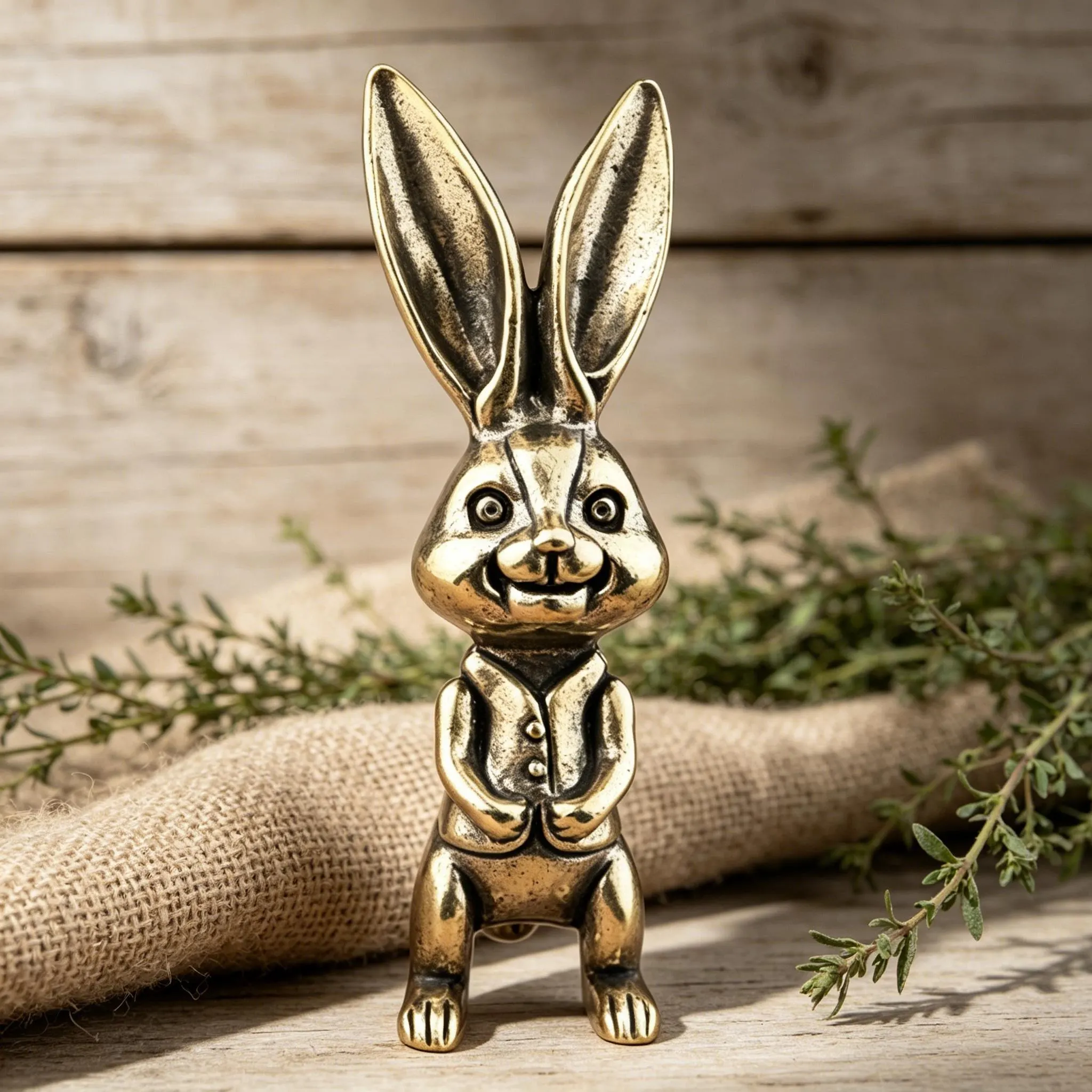 Miniature Copper Rabbit Figurine — Copper figurine image 1
