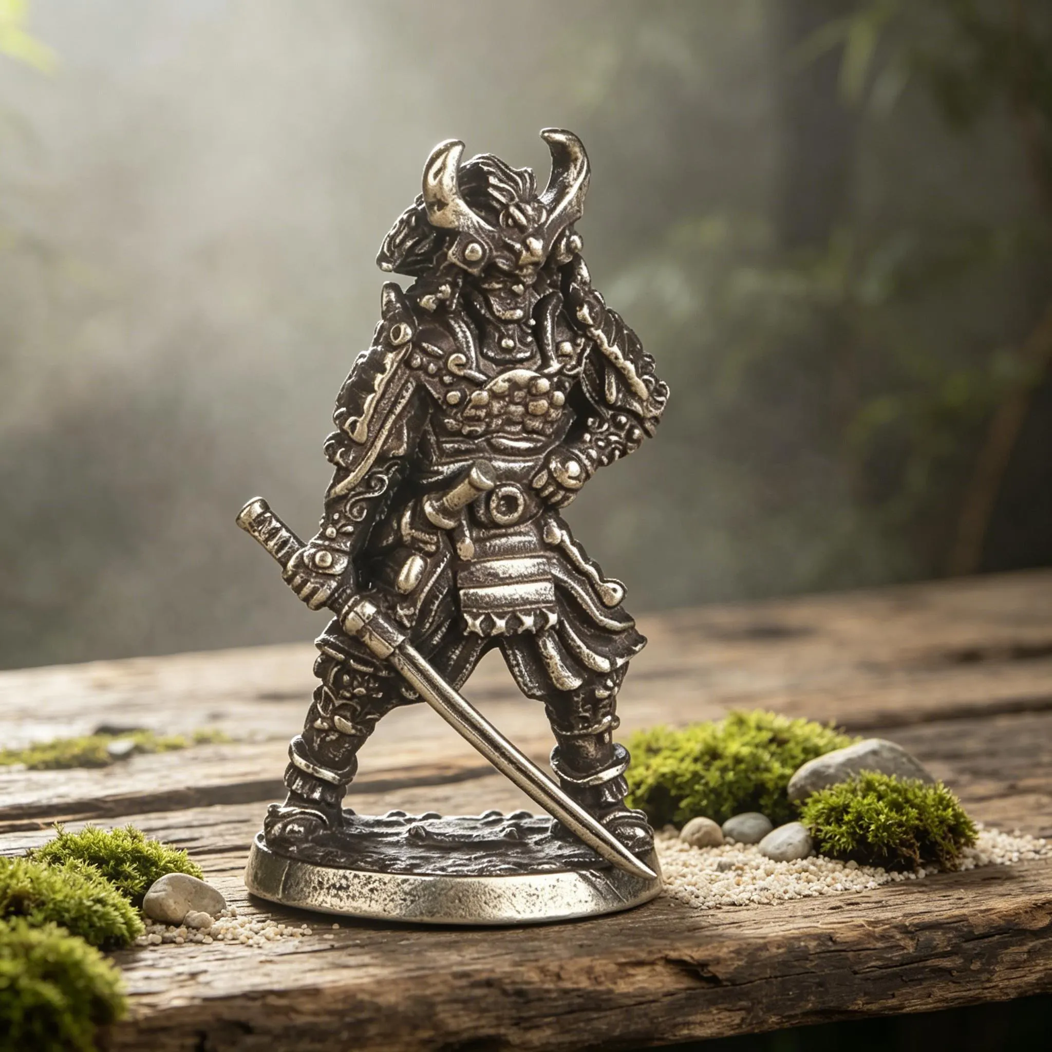 Miniature Copper Samurai Figurine — Copper figurine image 3
