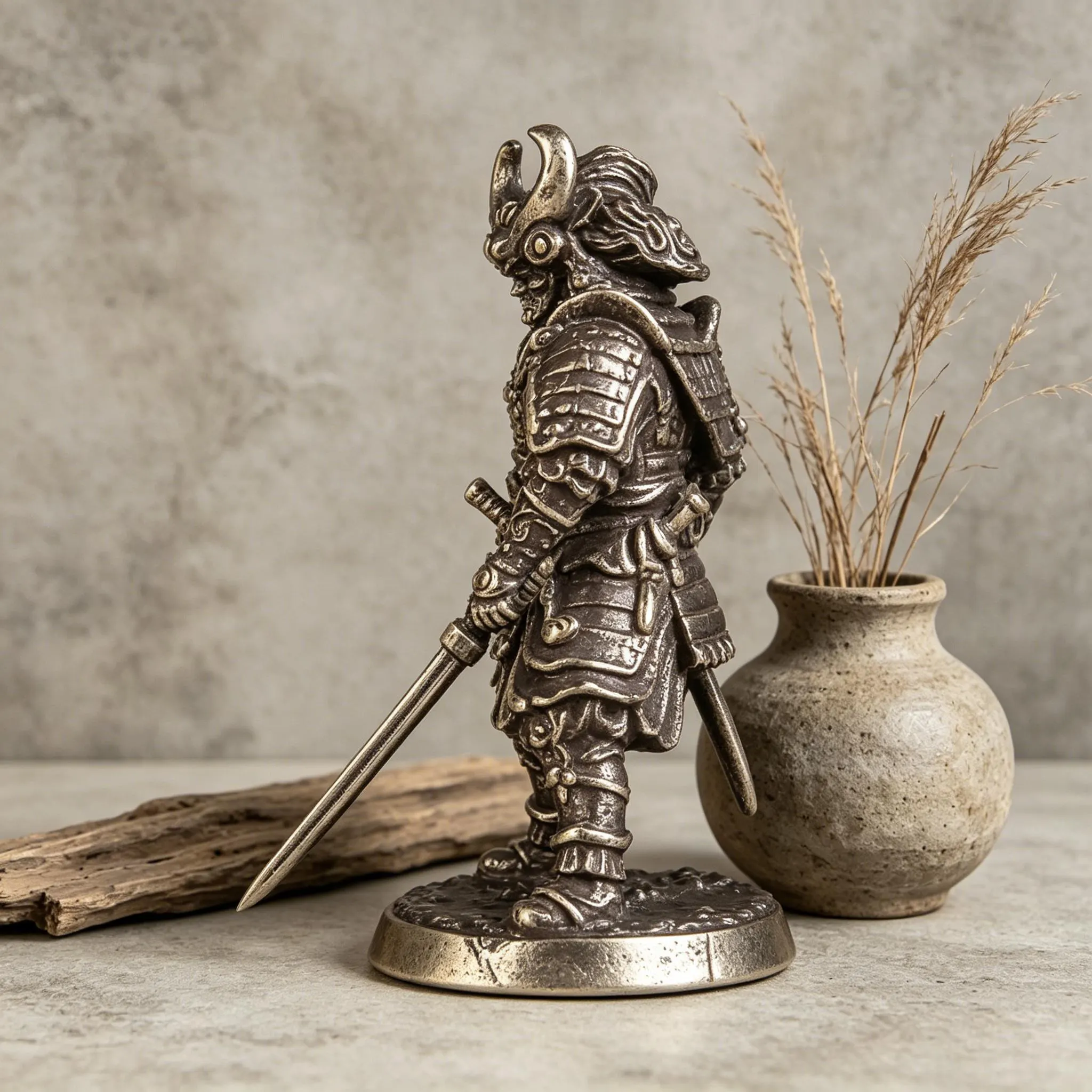 Miniature Copper Samurai Figurine — Copper figurine image 5
