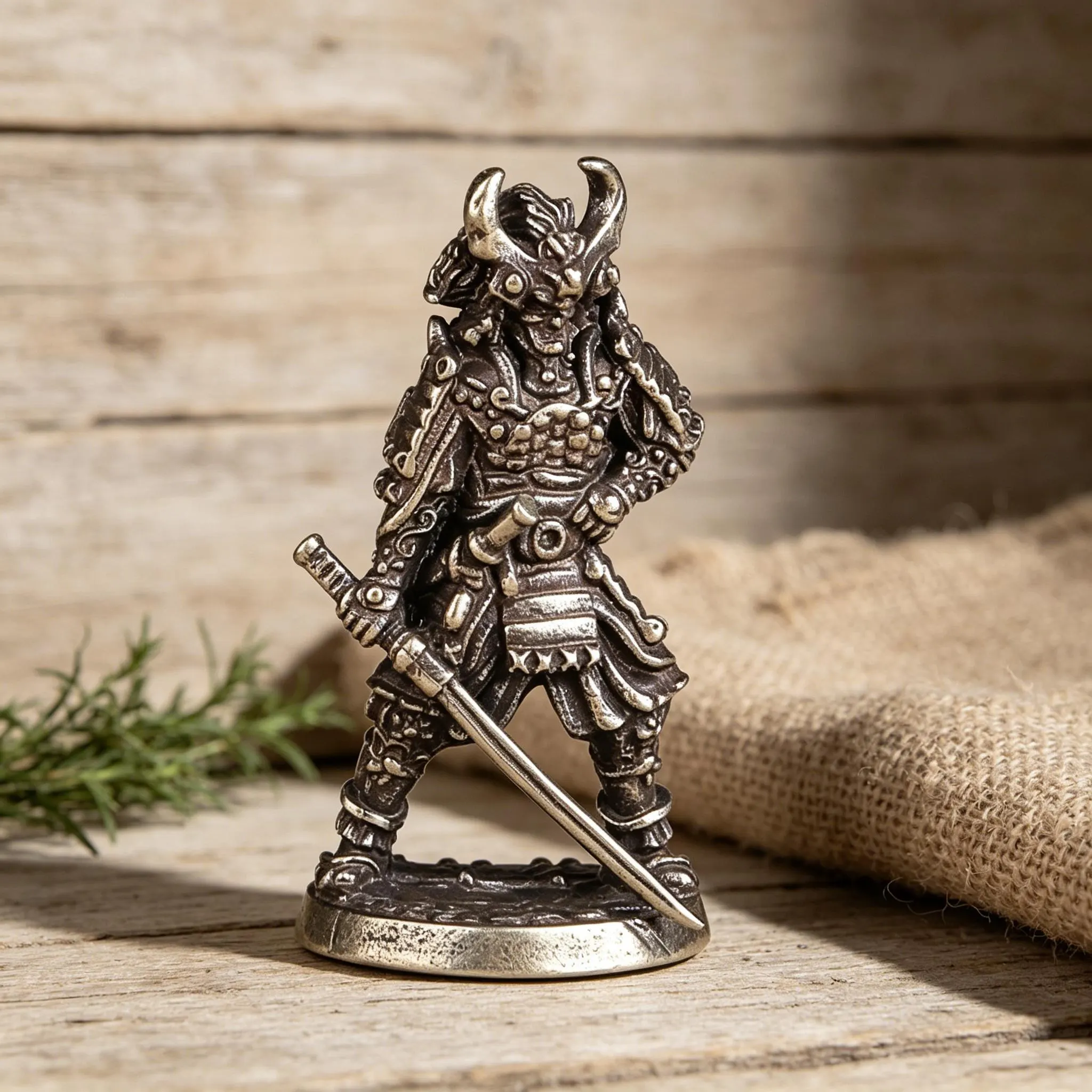 Miniature Copper Samurai Figurine — Copper figurine image 6