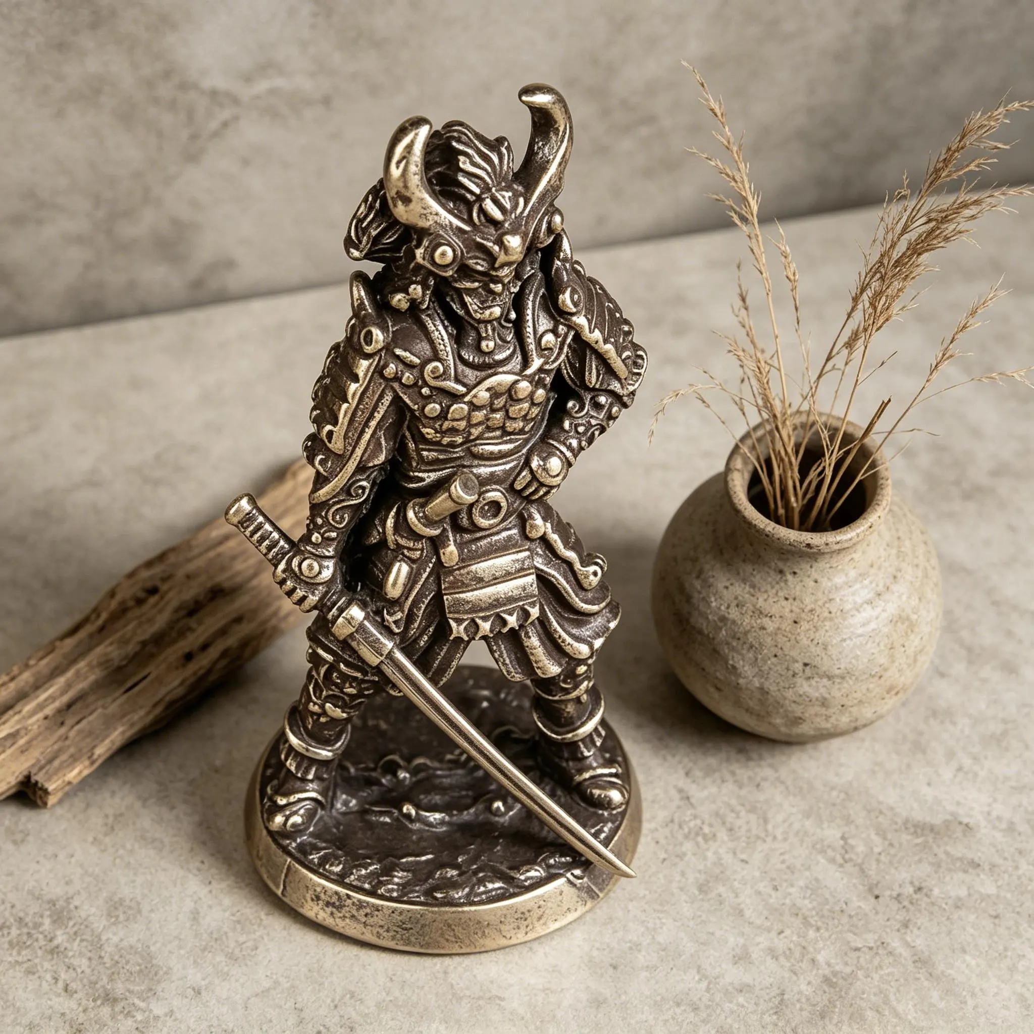 Miniature Copper Samurai Figurine — Copper figurine image 7