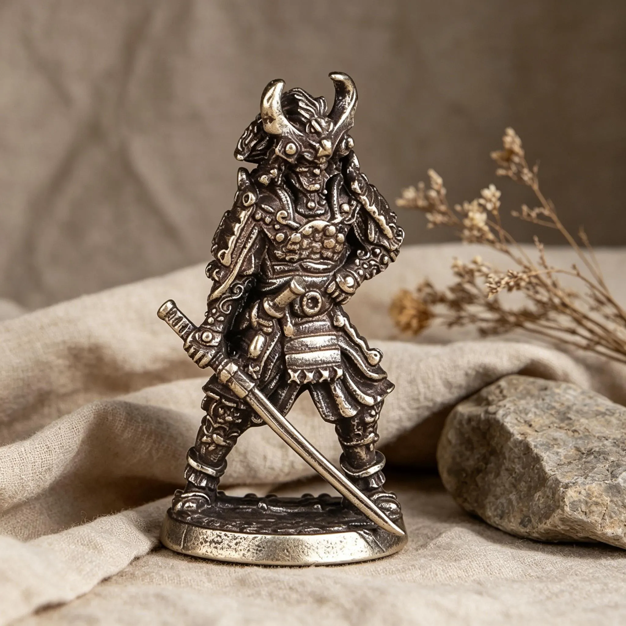 Miniature Copper Samurai Figurine — Copper figurine image 8