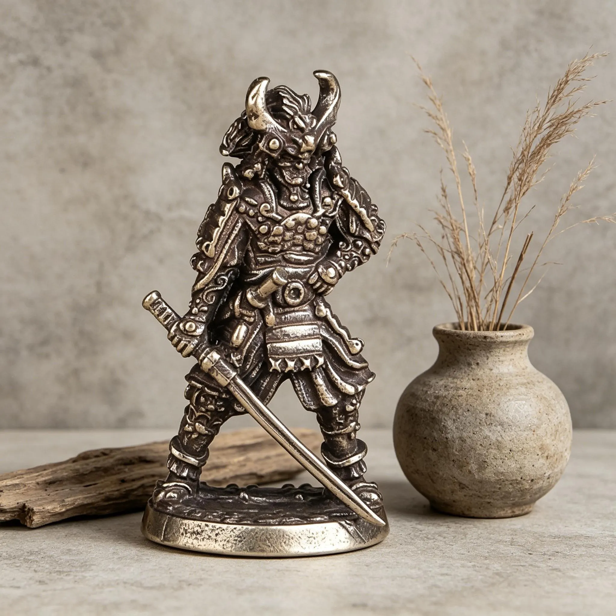 Miniature Copper Samurai Figurine — Copper figurine image 1
