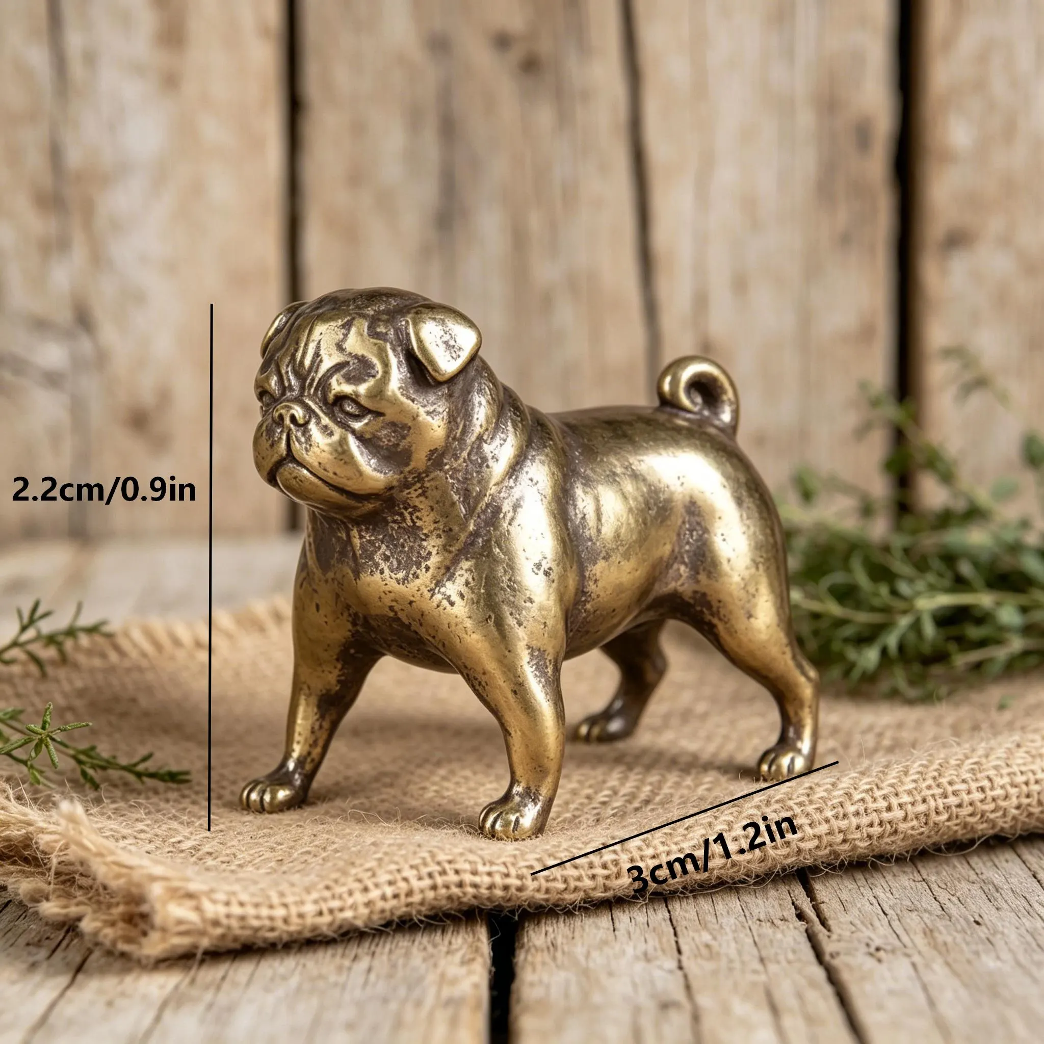 Miniature Copper Bulldog Figurine — Copper figurine image 2