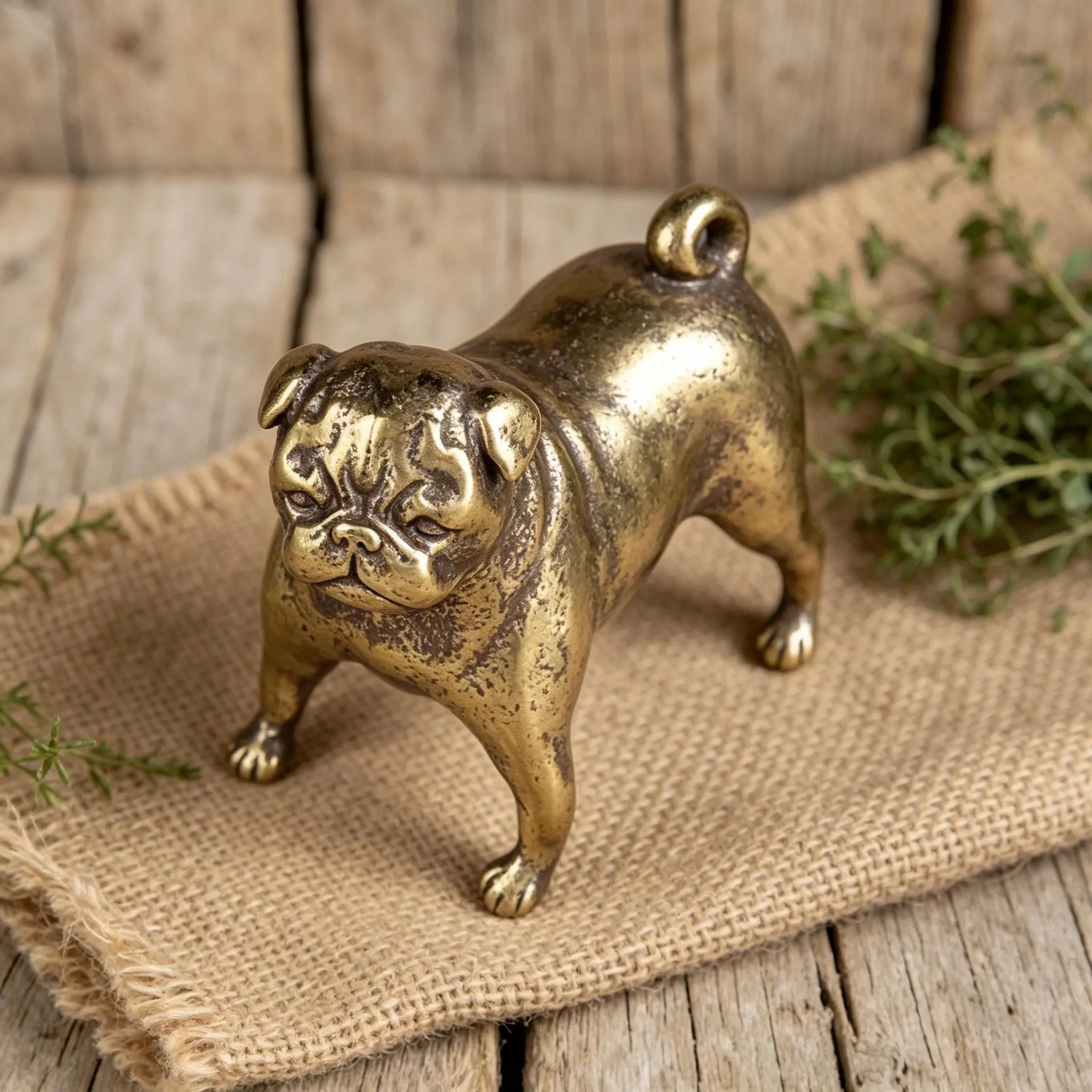 Miniature Copper Bulldog Figurine — Copper figurine image 5