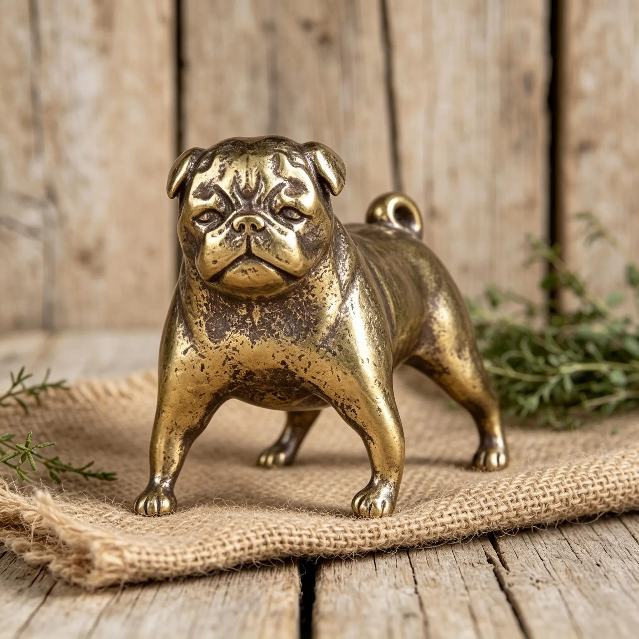 Miniature Copper Bulldog Figurine — Copper figurine image 1