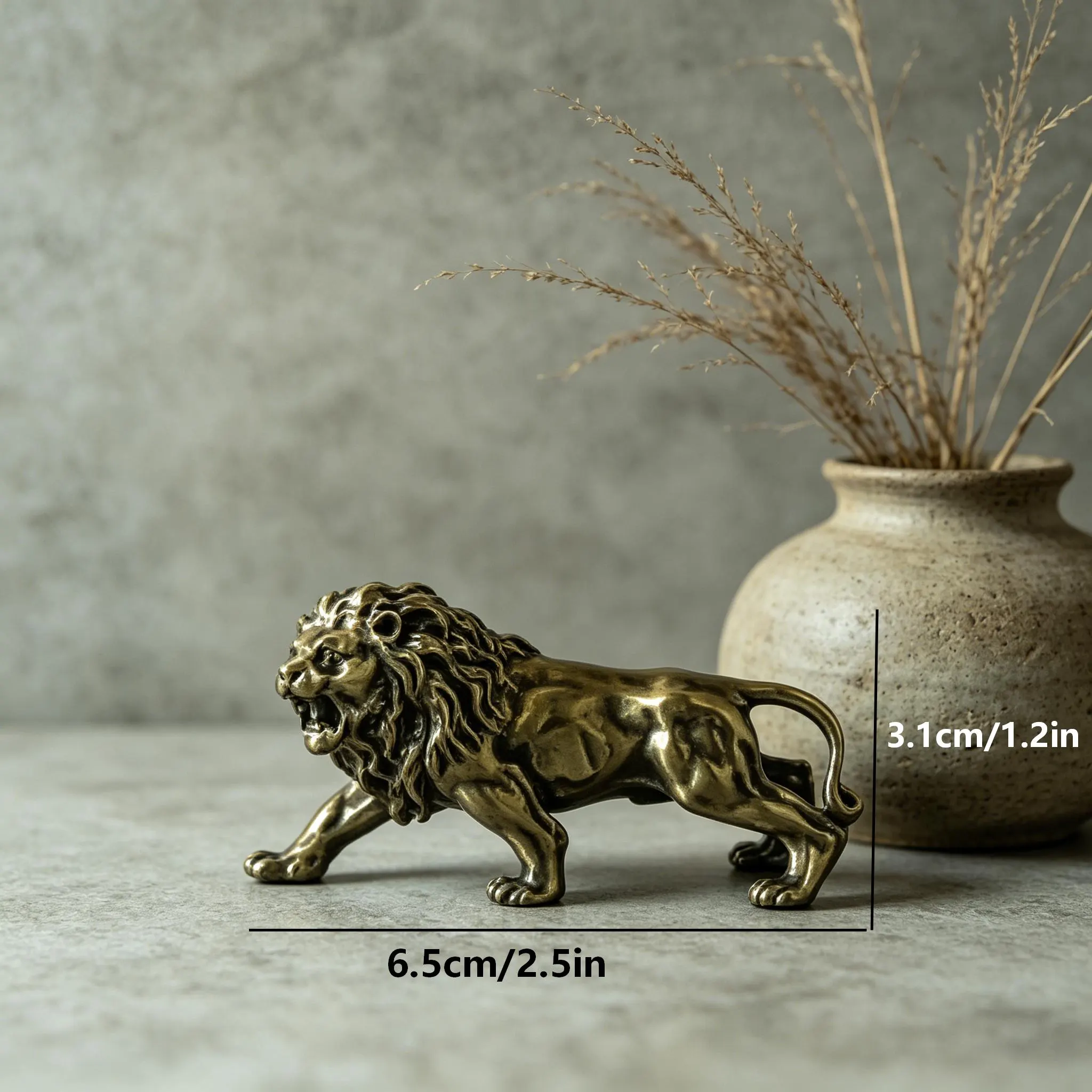 Mini Bronze Lion Figurine — Brass figurine image 2