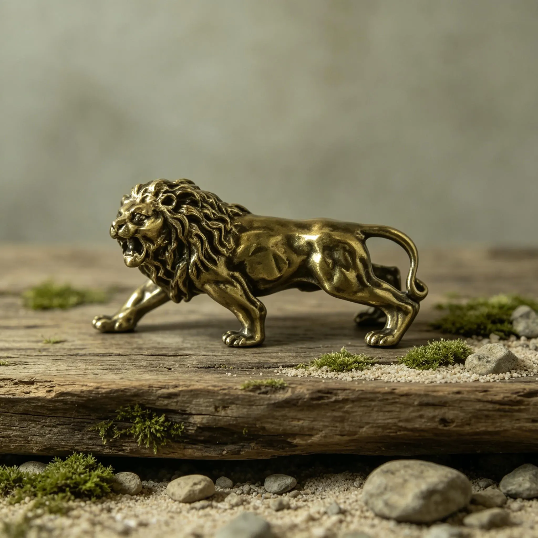 Mini Bronze Lion Figurine — Brass figurine image 3