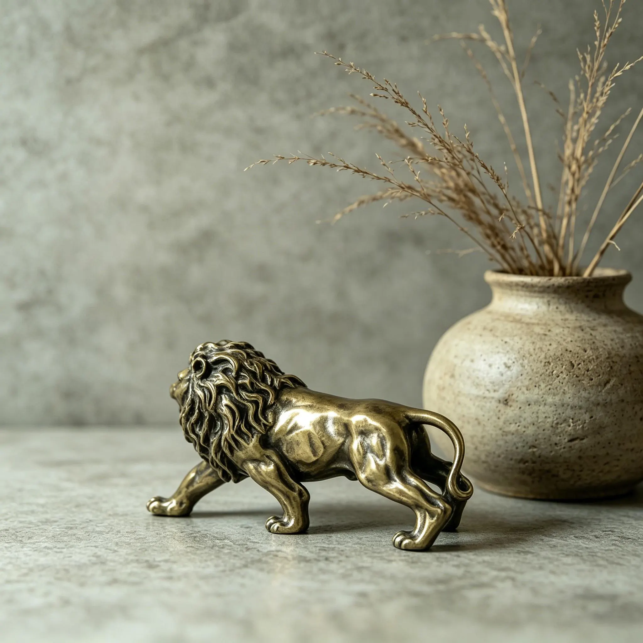 Mini Bronze Lion Figurine — Brass figurine image 4