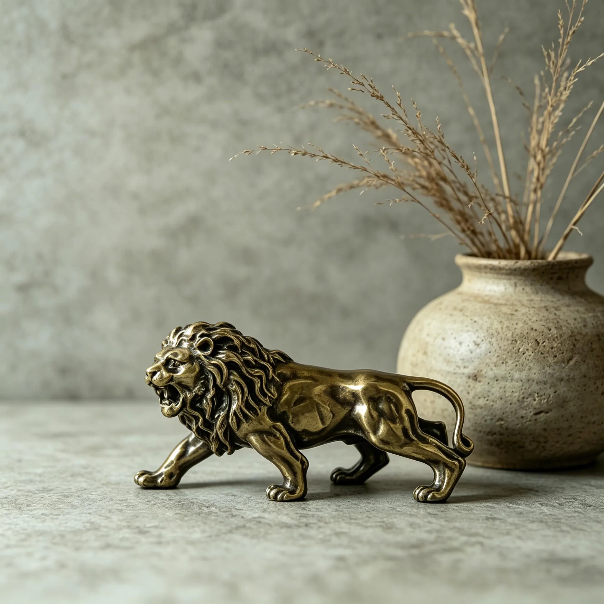 Mini Bronze Lion Figurine — Brass figurine image 5