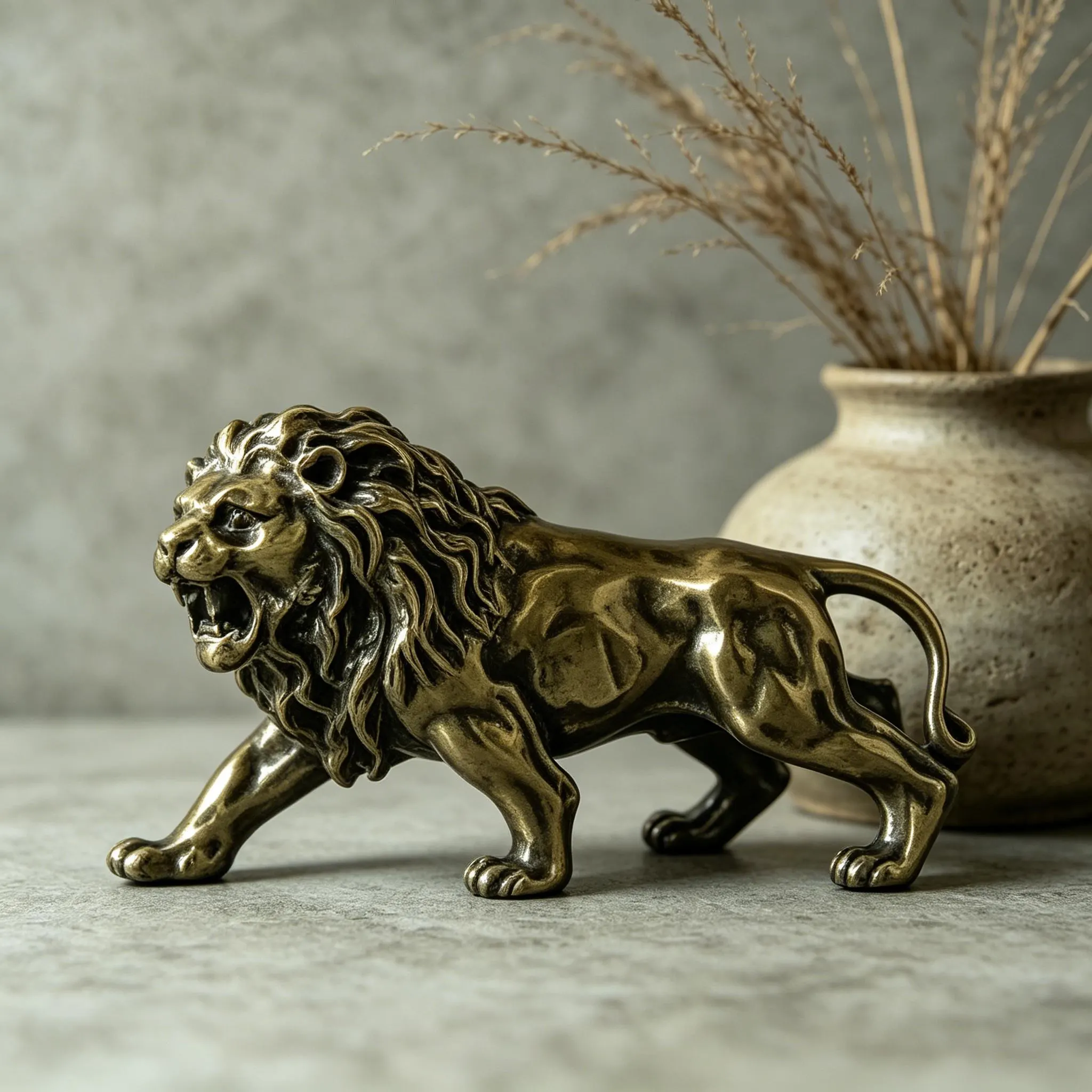 Mini Bronze Lion Figurine — Brass figurine image 7