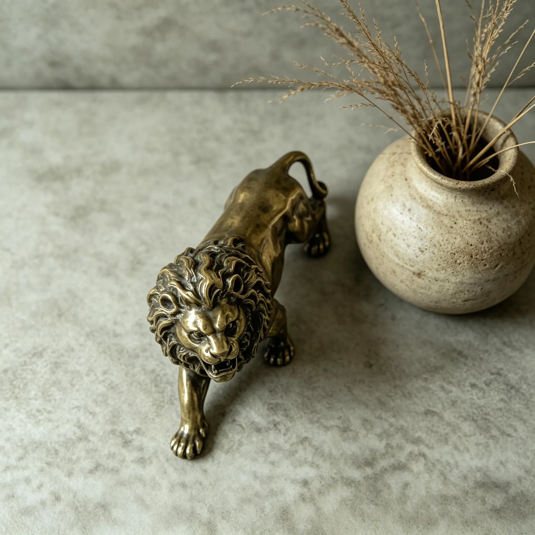 Mini Bronze Lion Figurine — Brass figurine image 8