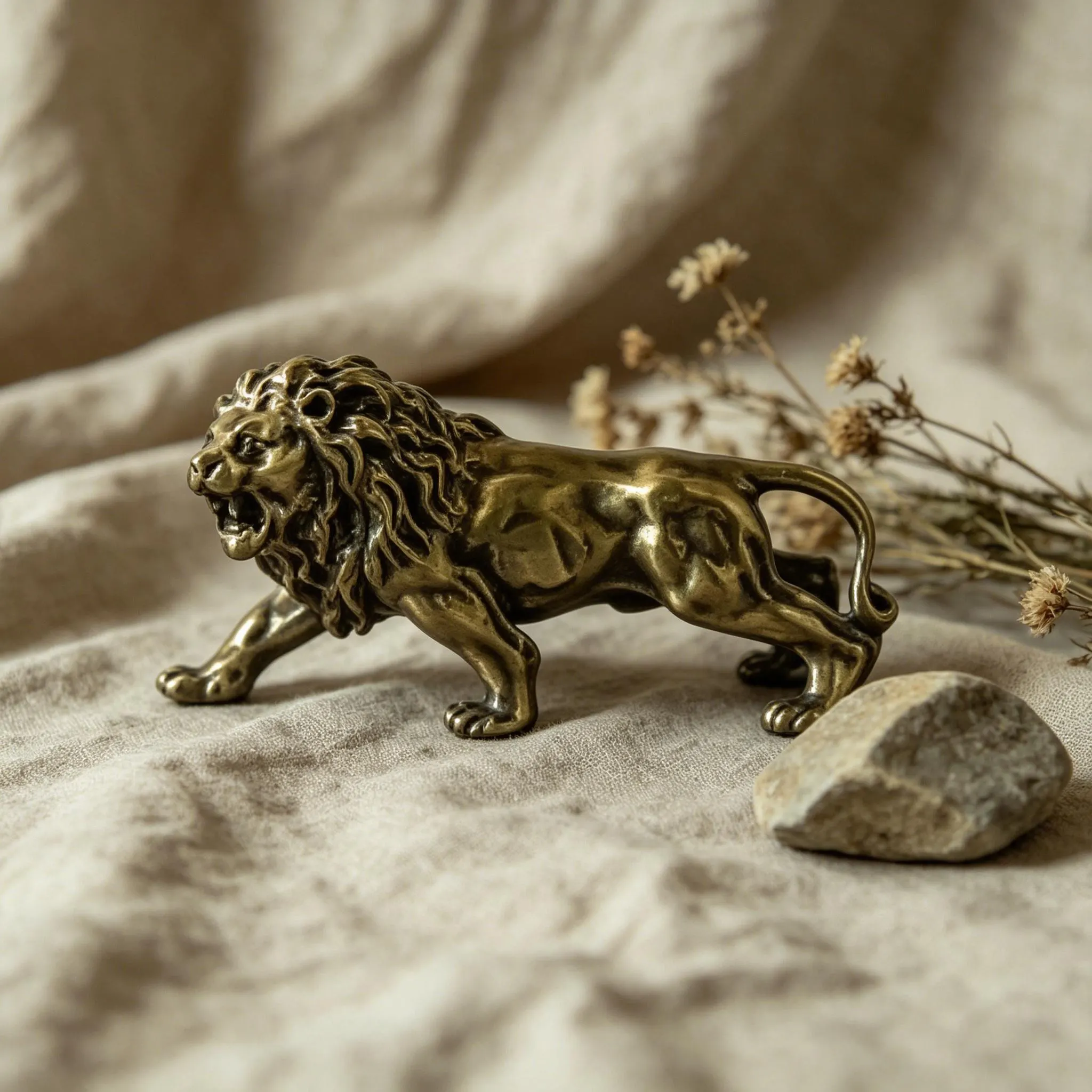 Mini Bronze Lion Figurine — Brass figurine image 10