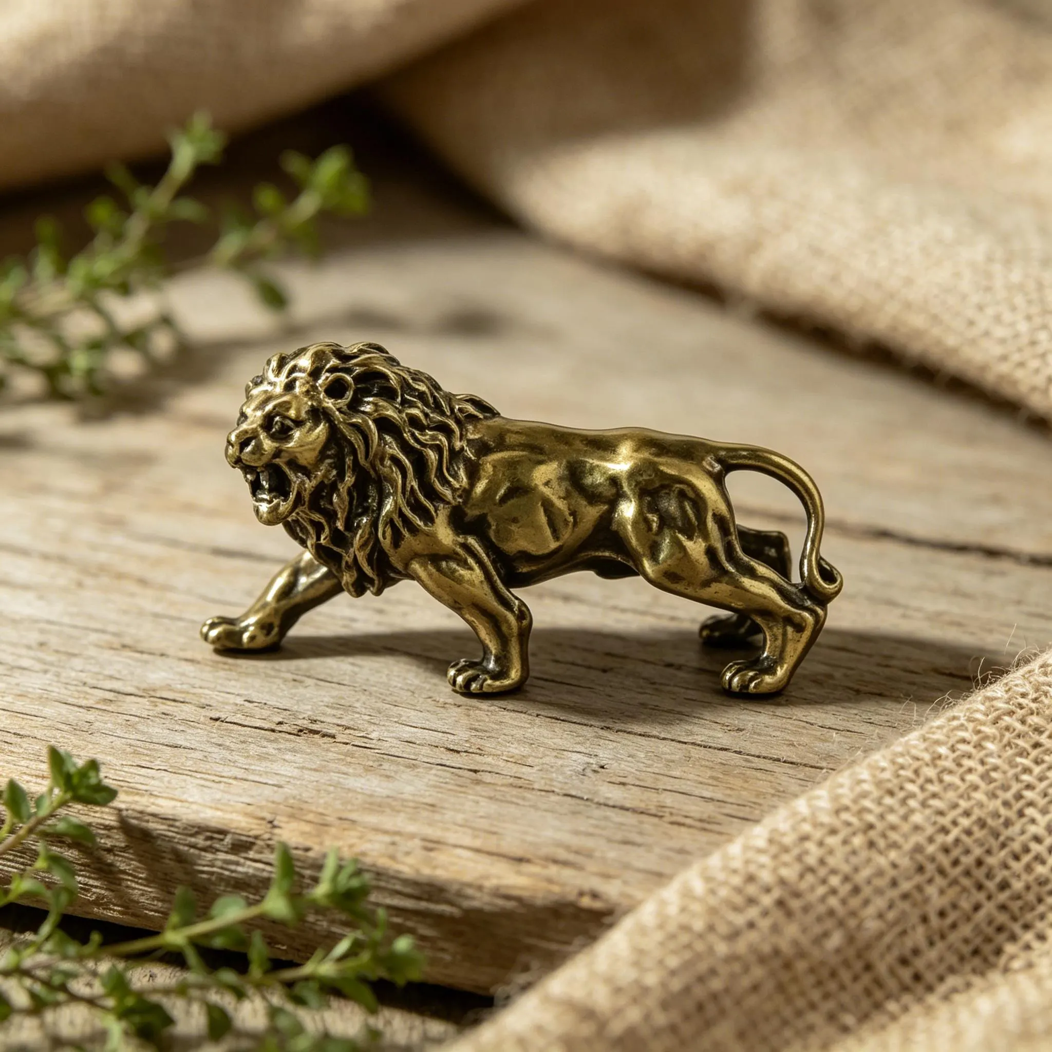 Mini Bronze Lion Figurine — Brass figurine image 11