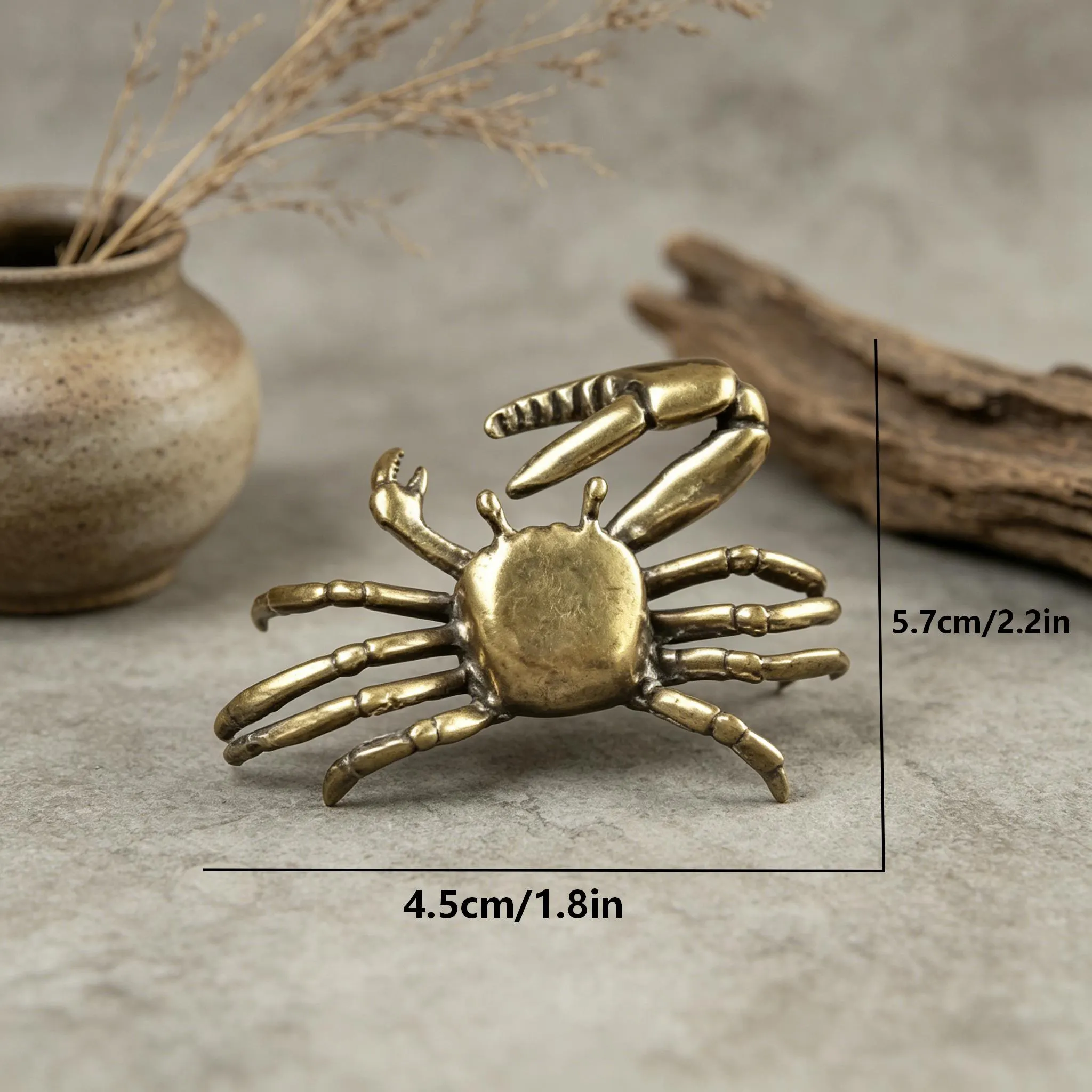 Mini Bronze Crab Figurine — Brass figurine image 2