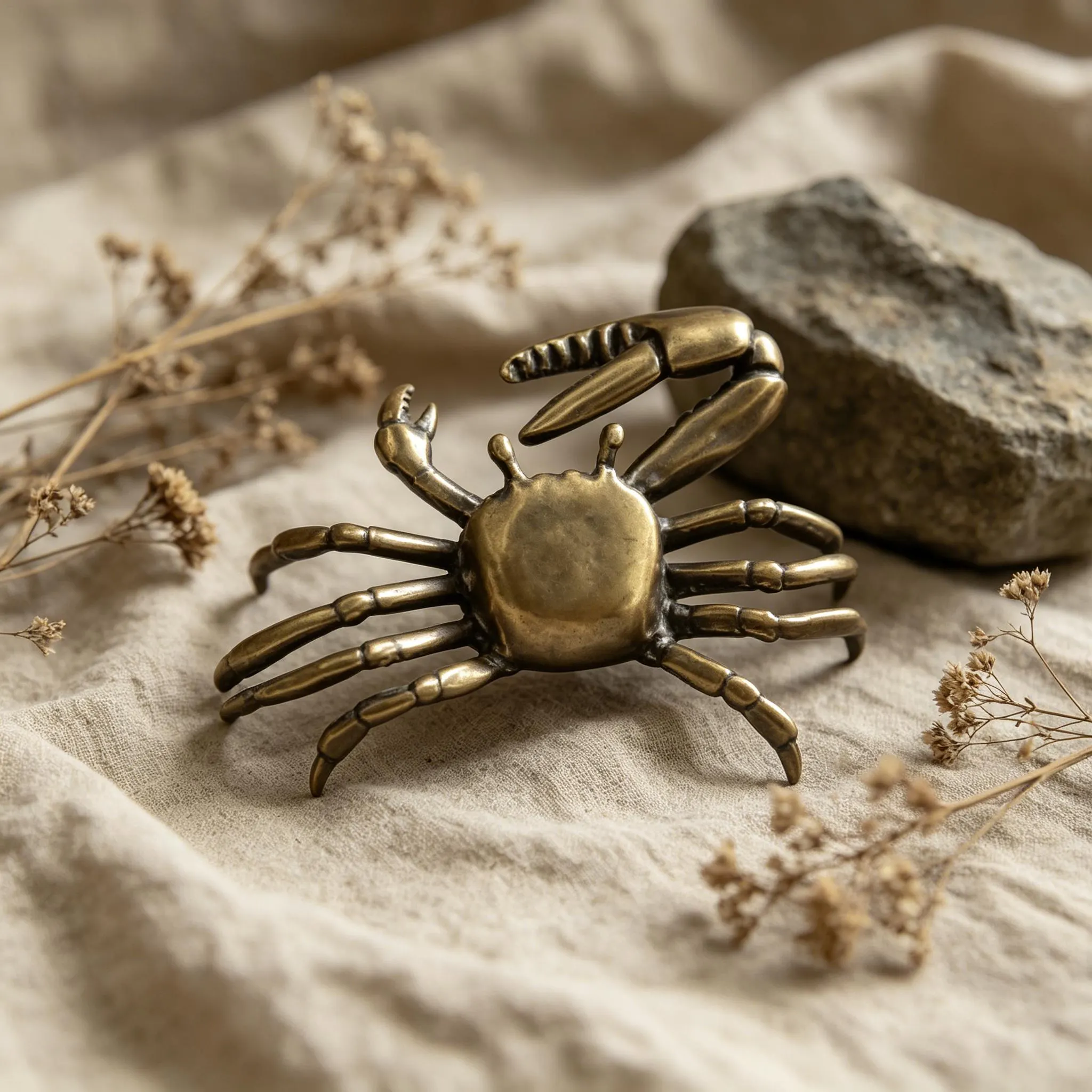 Mini Bronze Crab Figurine — Brass figurine image 3