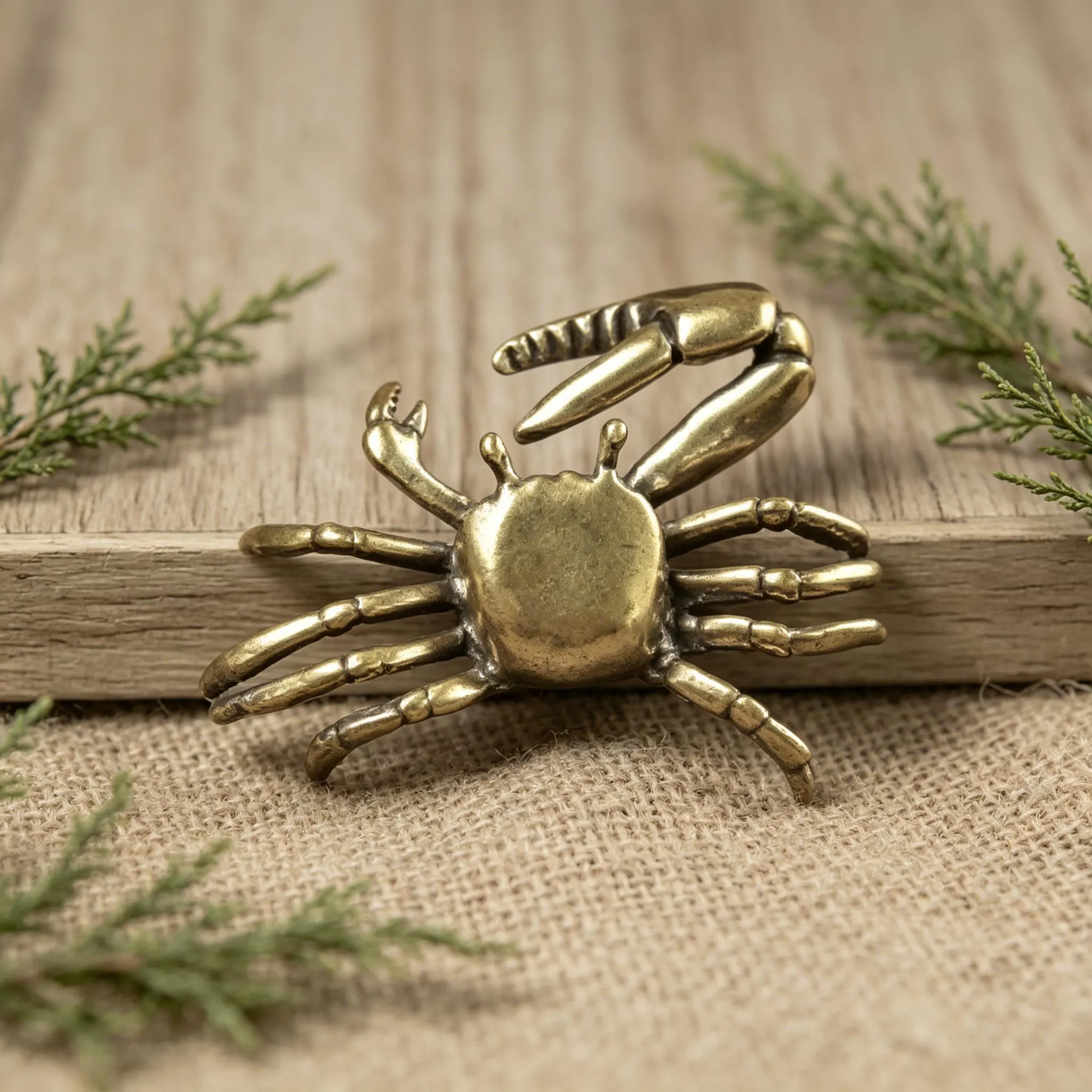 Mini Bronze Crab Figurine — Brass figurine image 4