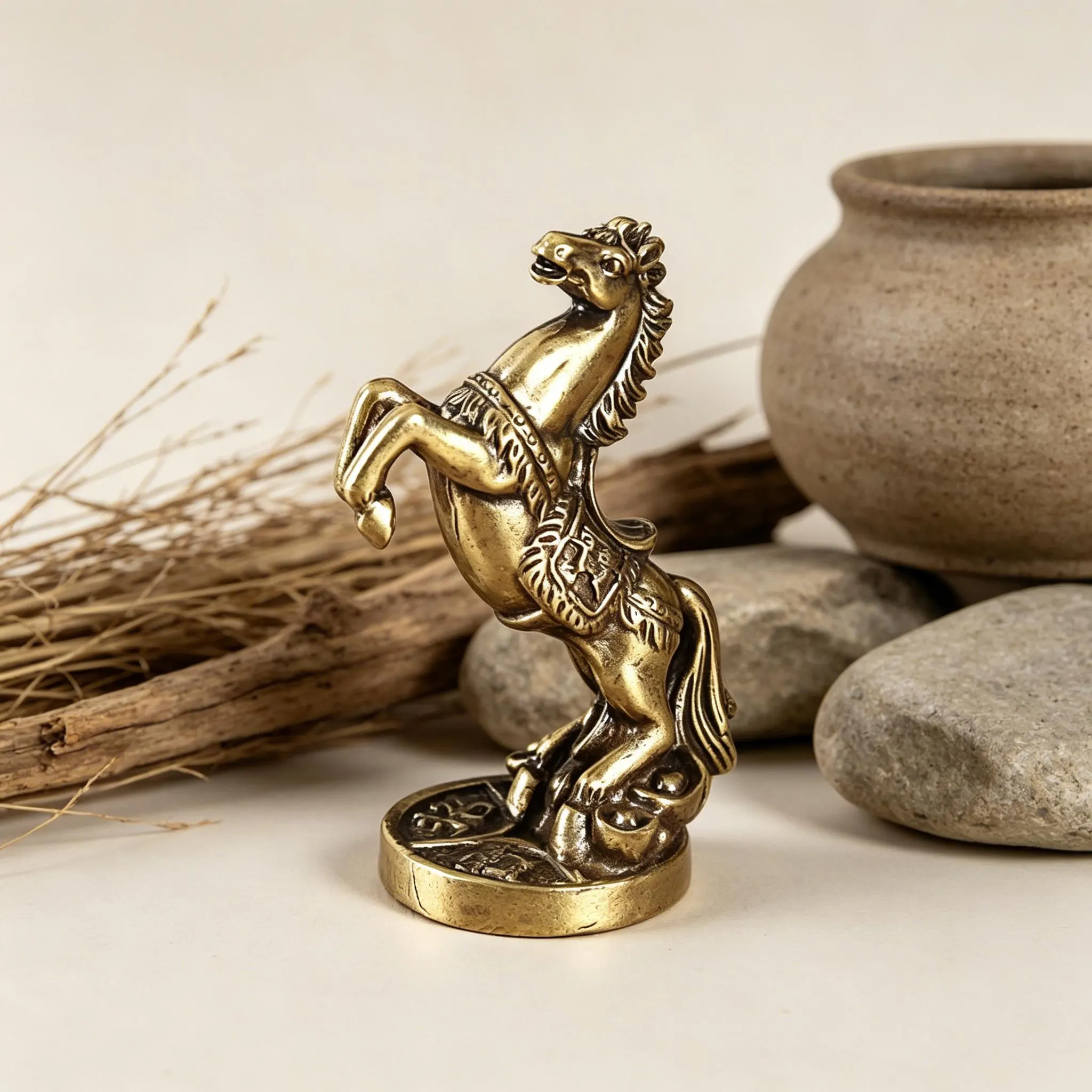 Mini Bronze Horse Figurine — Brass figurine image 1