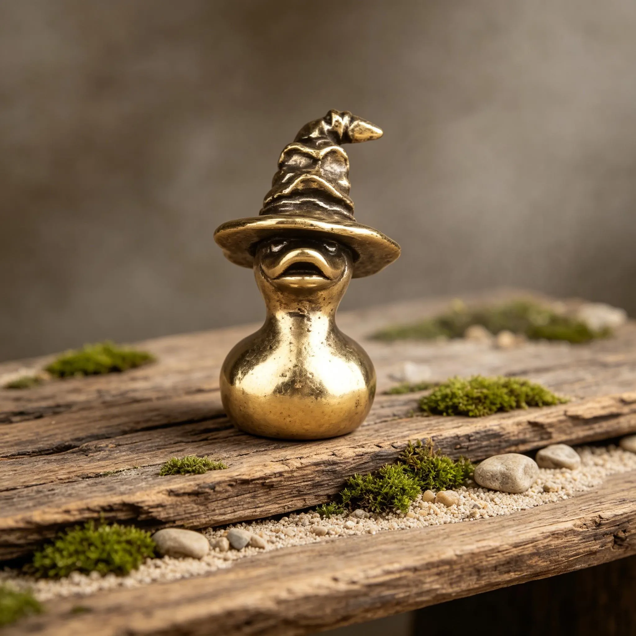 Vintage Brass Wizard Duck Mini Figurine — Copper figurine image 5