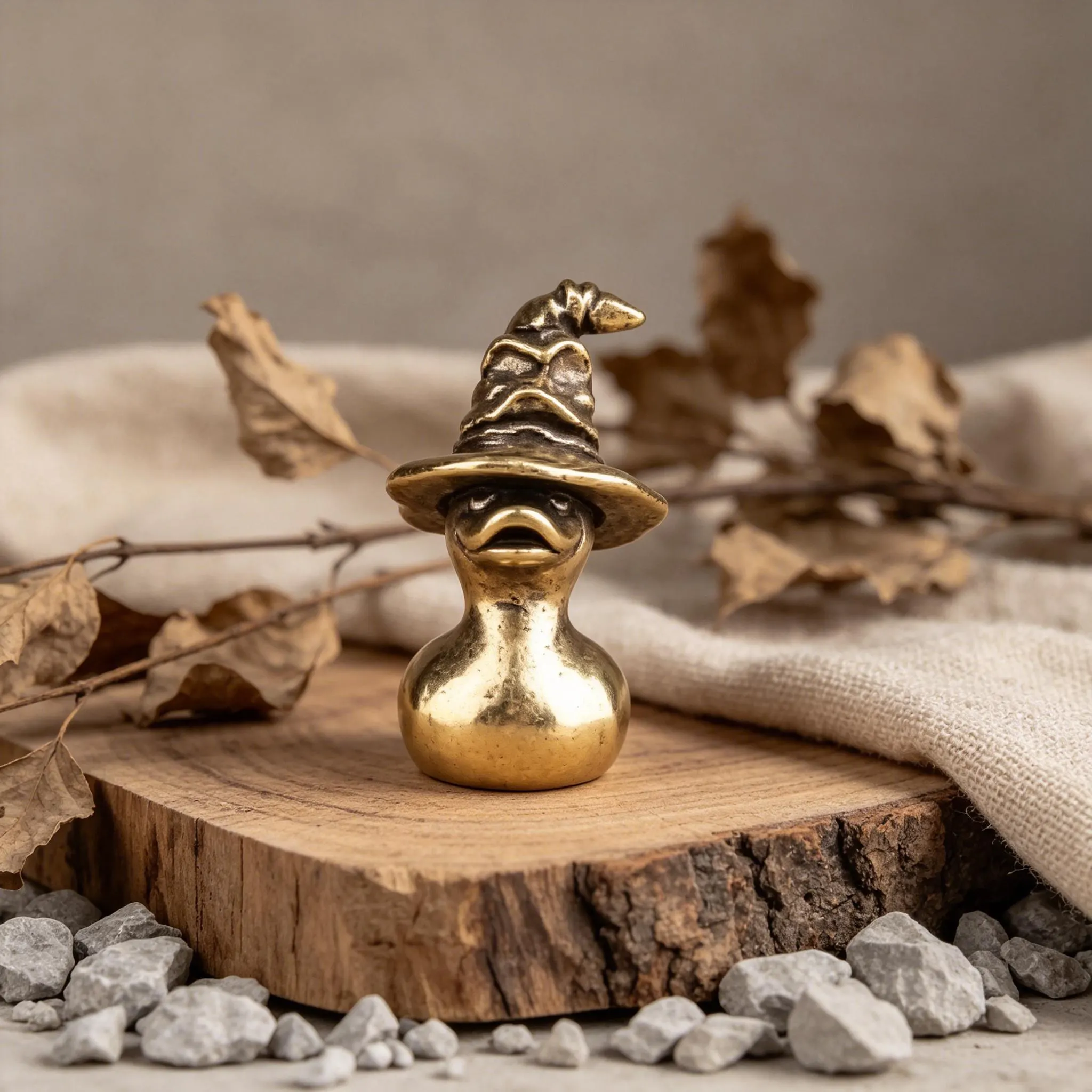 Vintage Brass Wizard Duck Mini Figurine — Copper figurine image 10