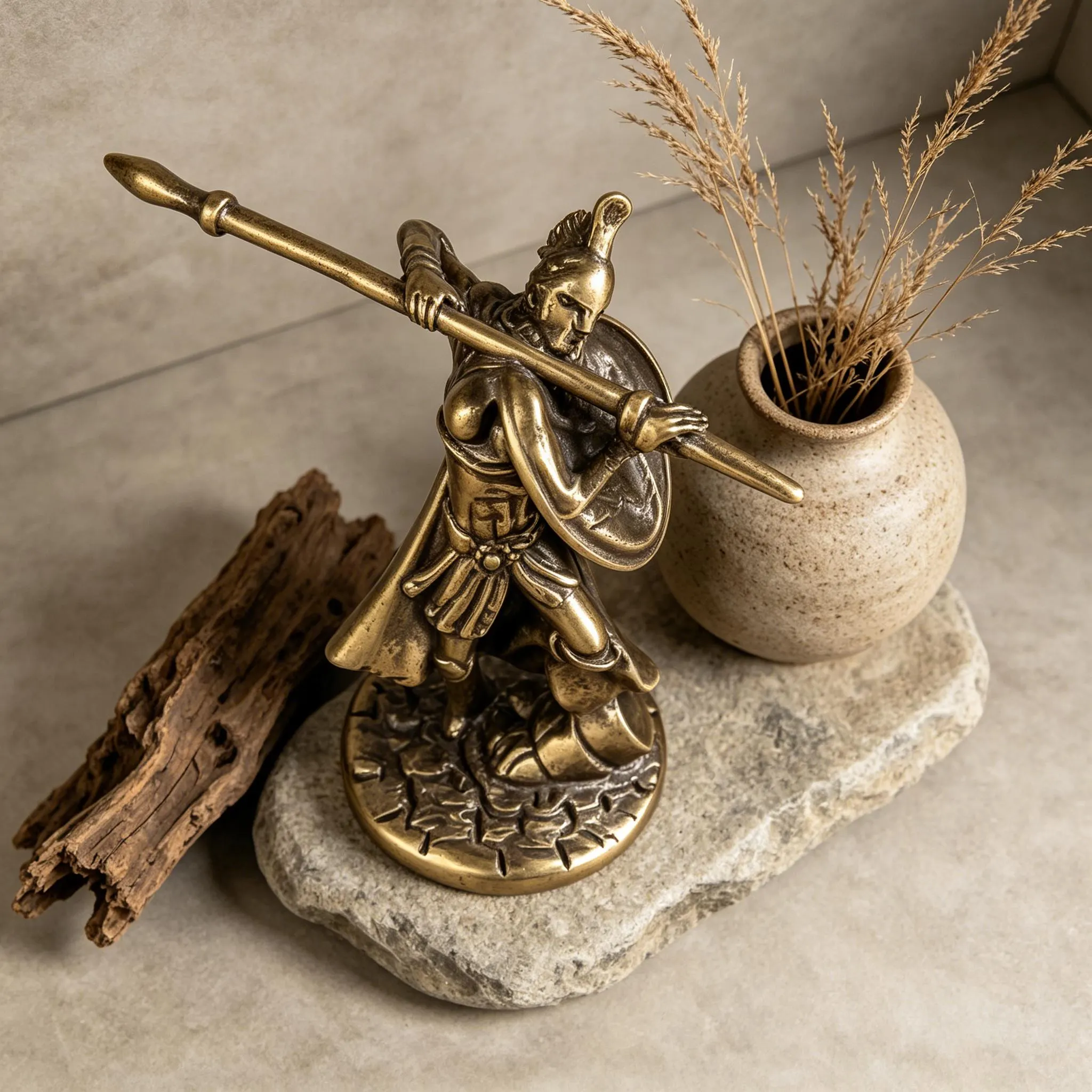 Mini Bronze Spartan Figurine — Brass figurine image 3