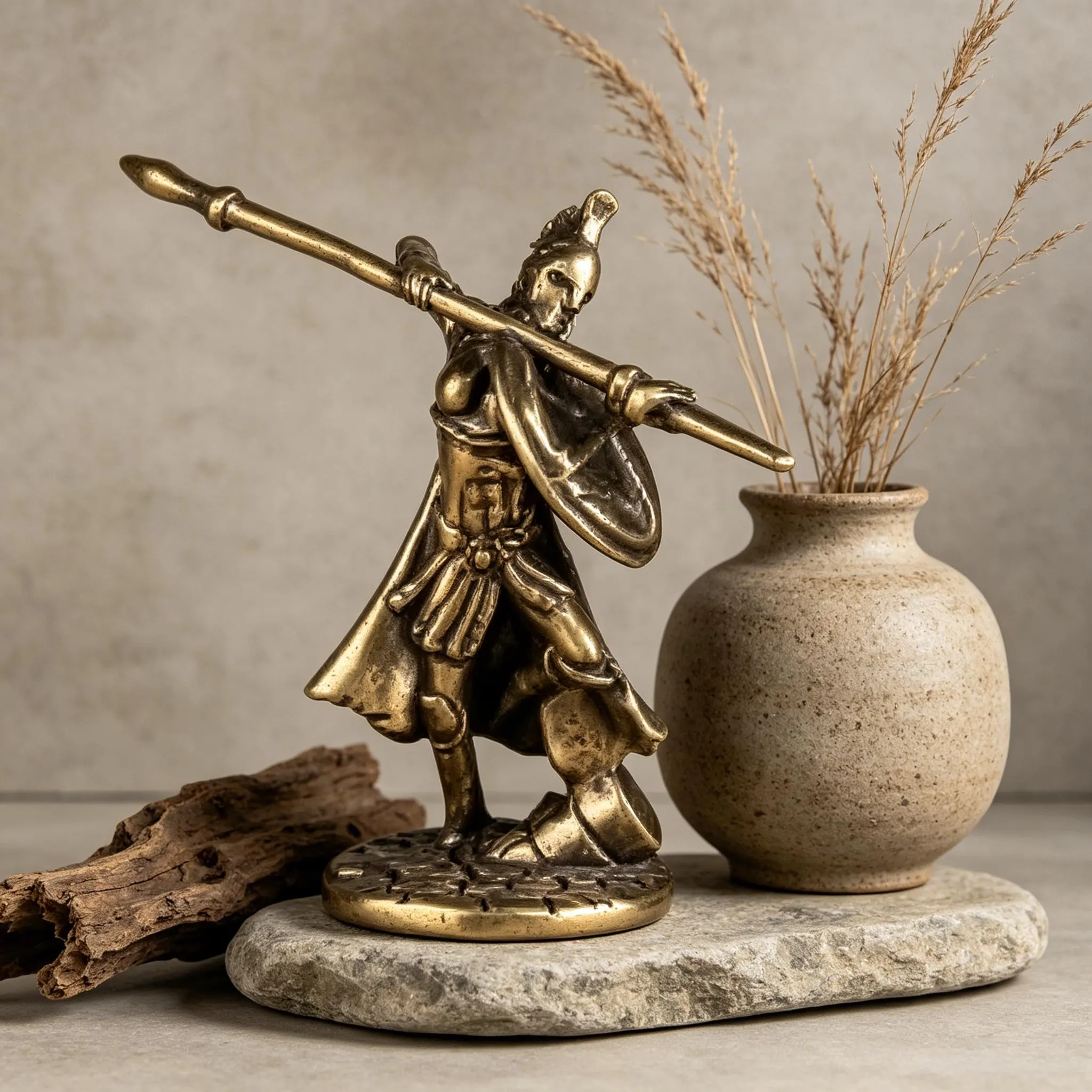 Mini Bronze Spartan Figurine — Brass figurine image 1