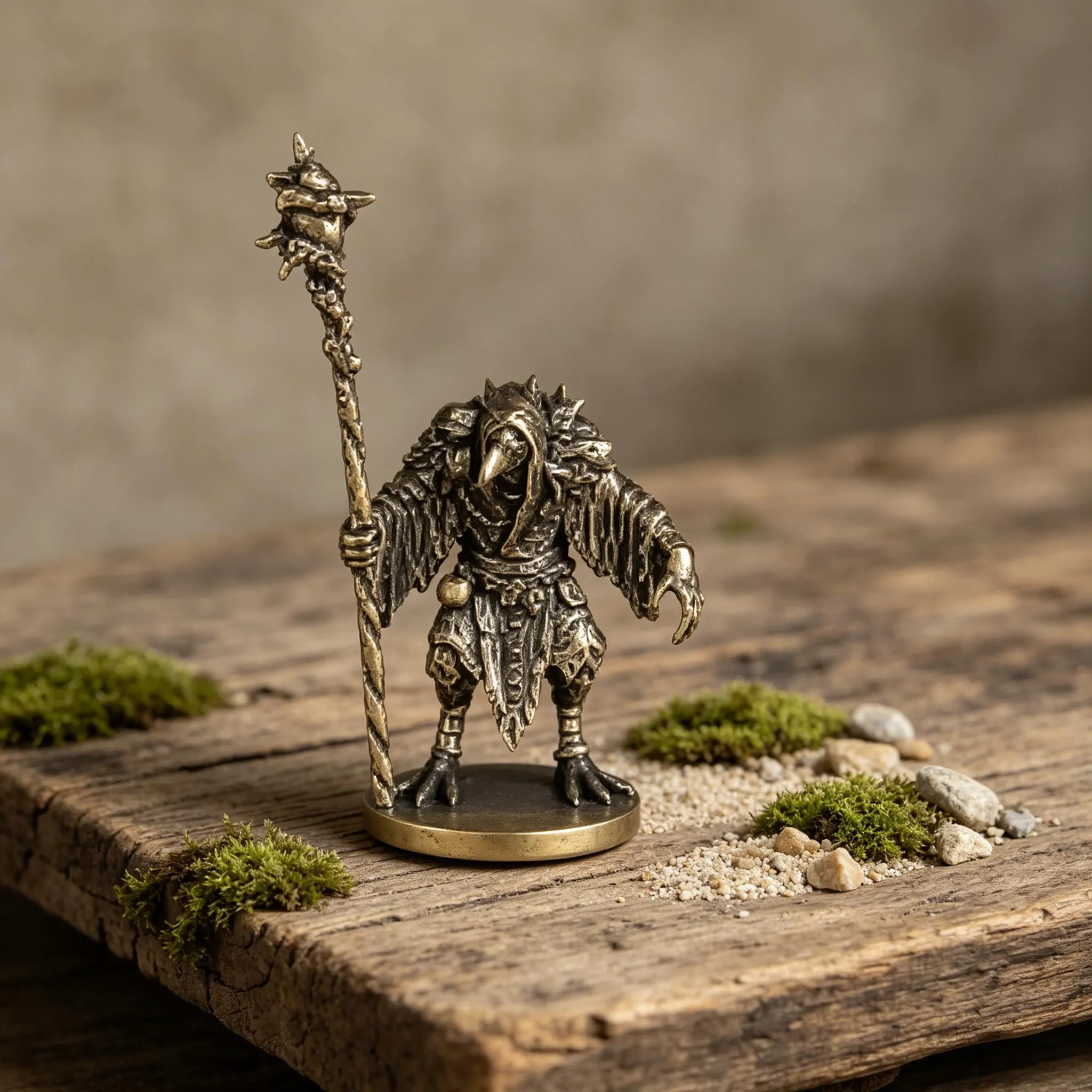 Handcrafted Mini Brass Wizard Figurine — Copper figurine image 7