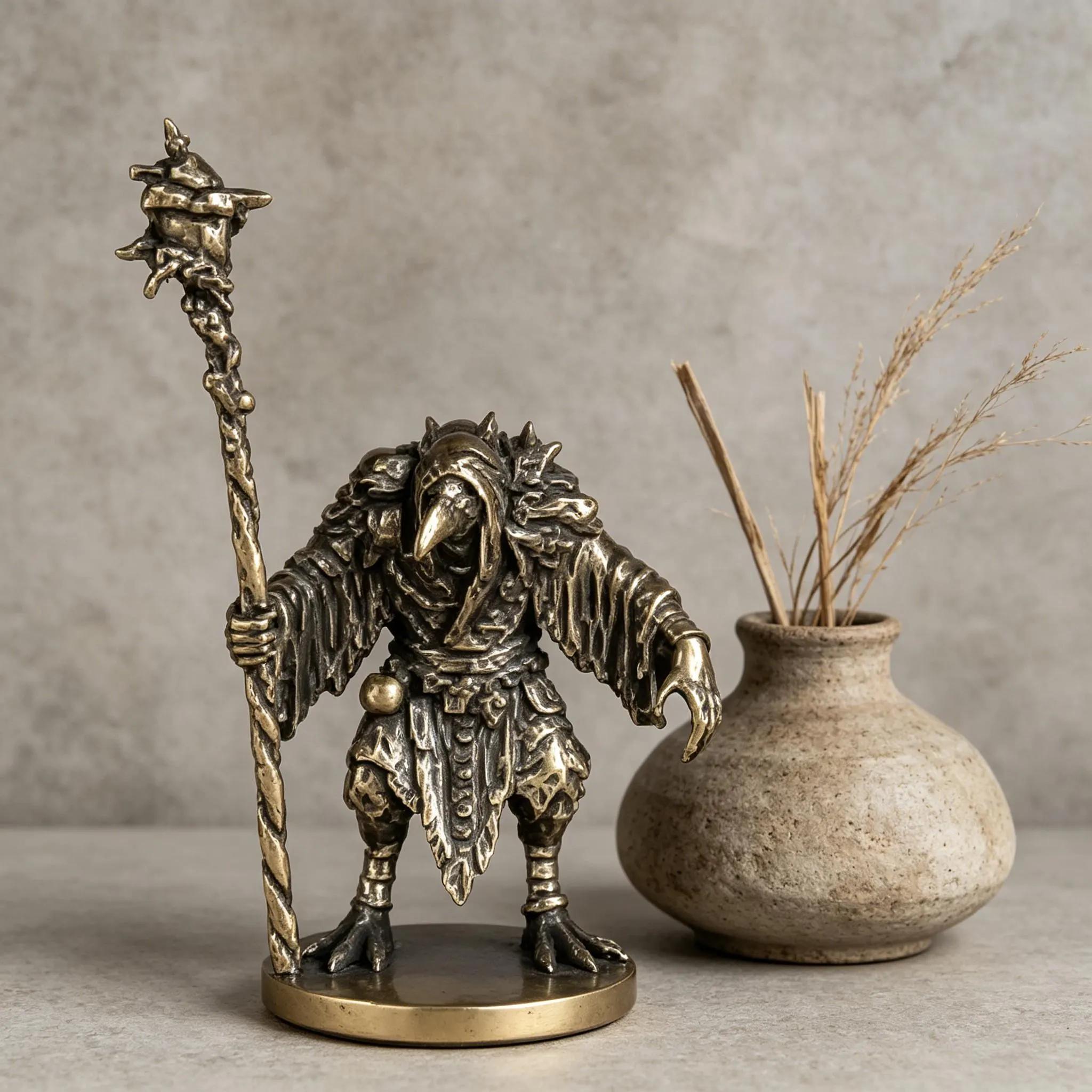 Handcrafted Mini Brass Wizard Figurine — Copper figurine image 10