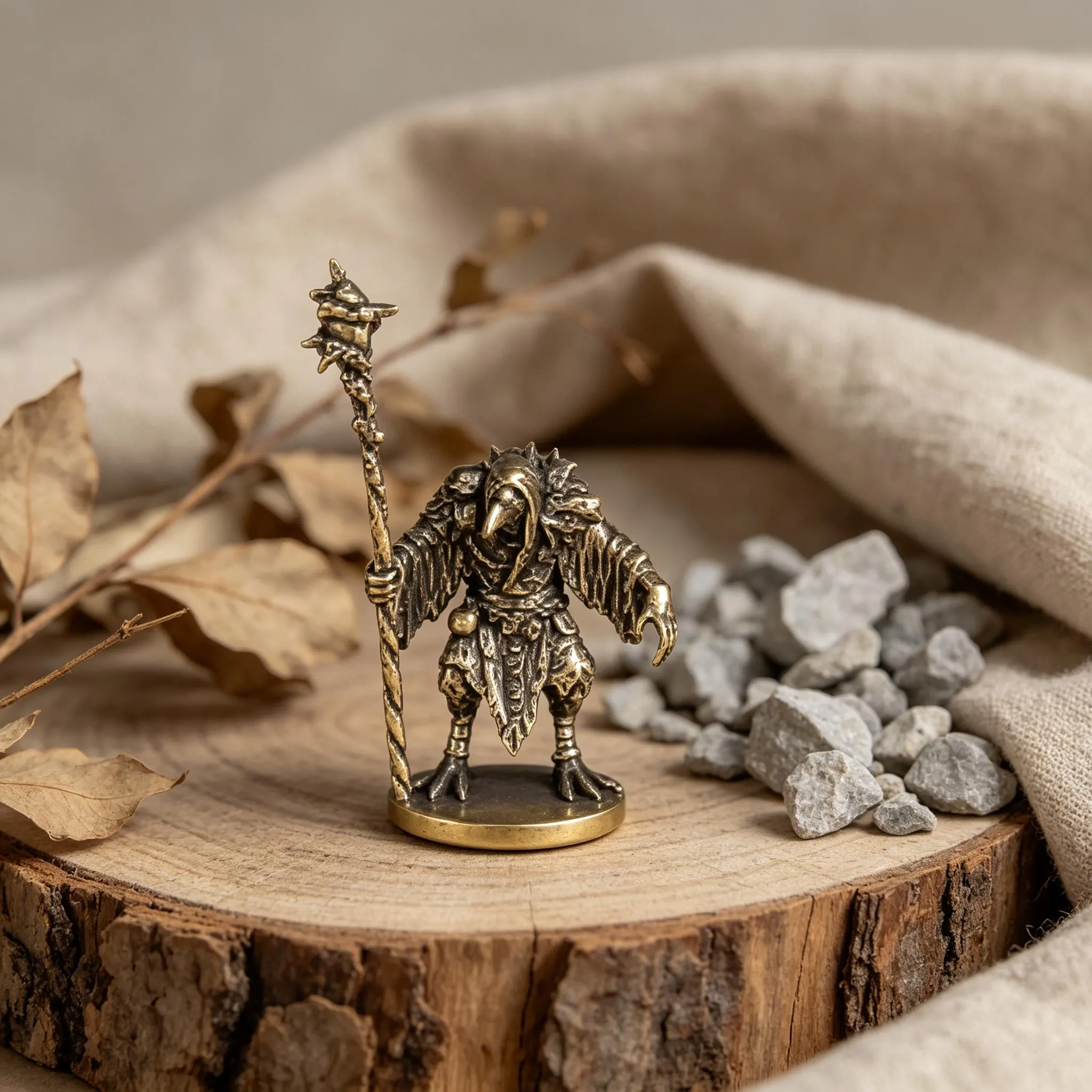 Handcrafted Mini Brass Wizard Figurine — Copper figurine image 11