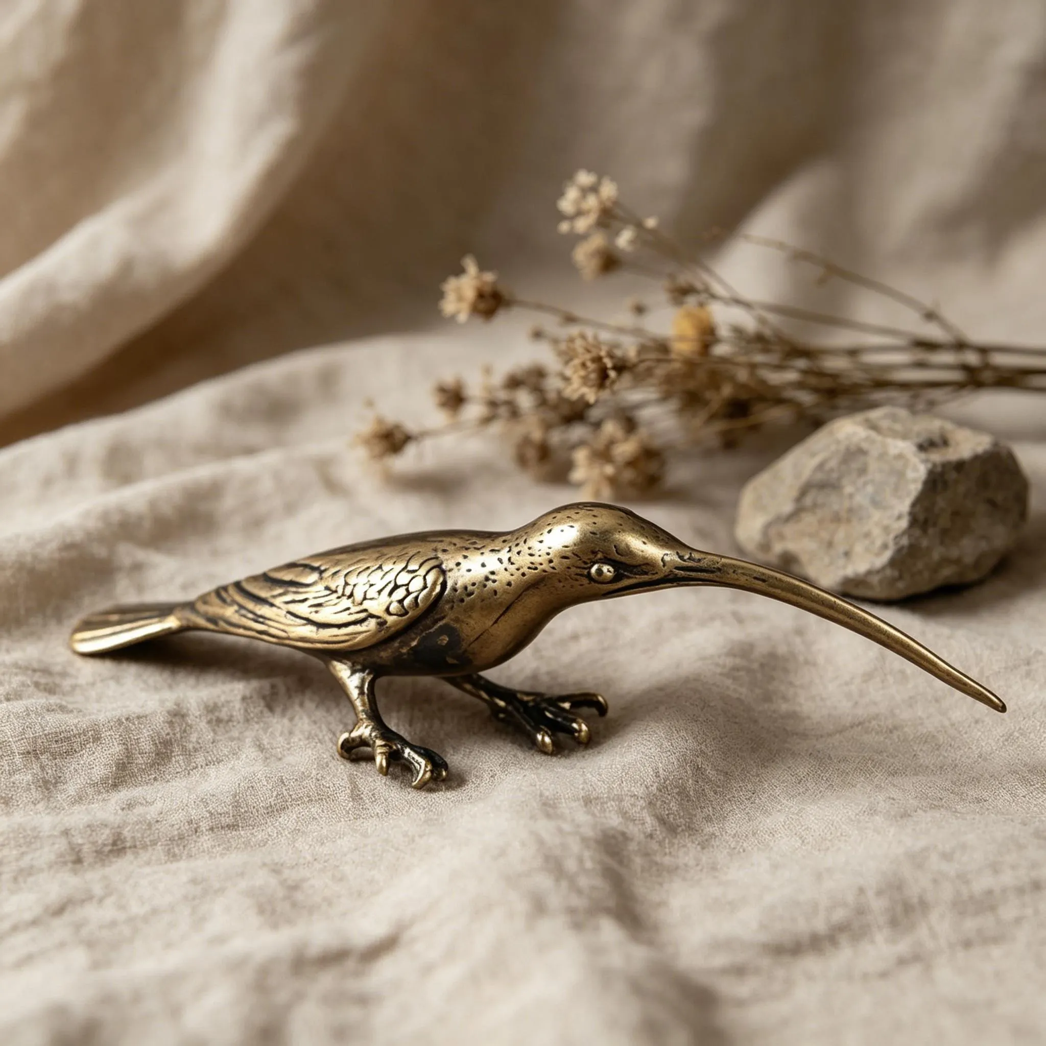 Mini Bronze Bird Figurine — Brass figurine image 6