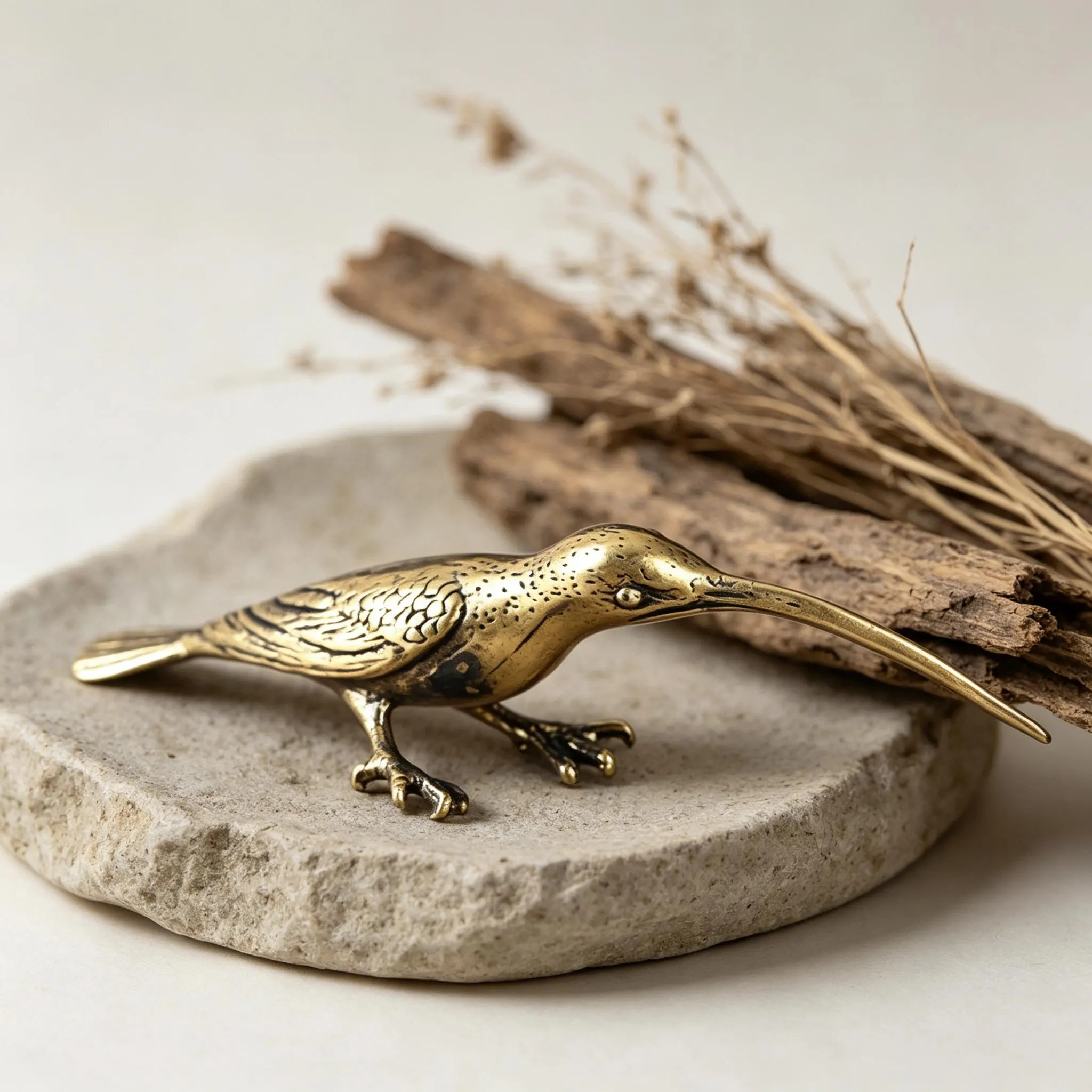Mini Bronze Bird Figurine — Brass figurine image 1
