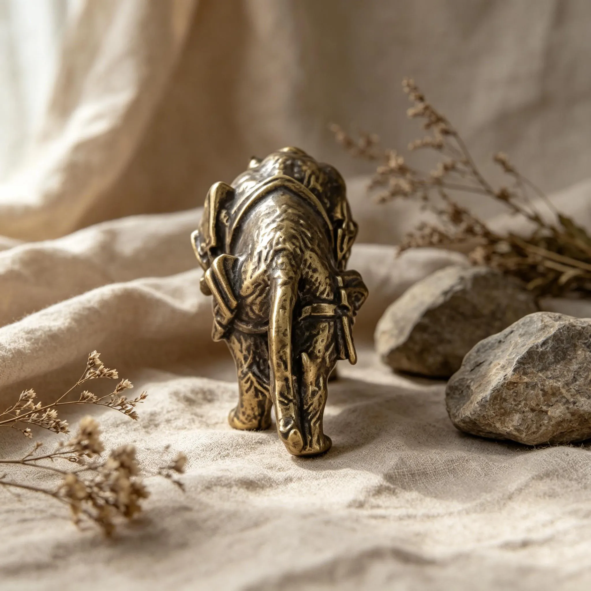Handmade Vintage Brass Armored Tiger Figurine — Copper figurine image 12