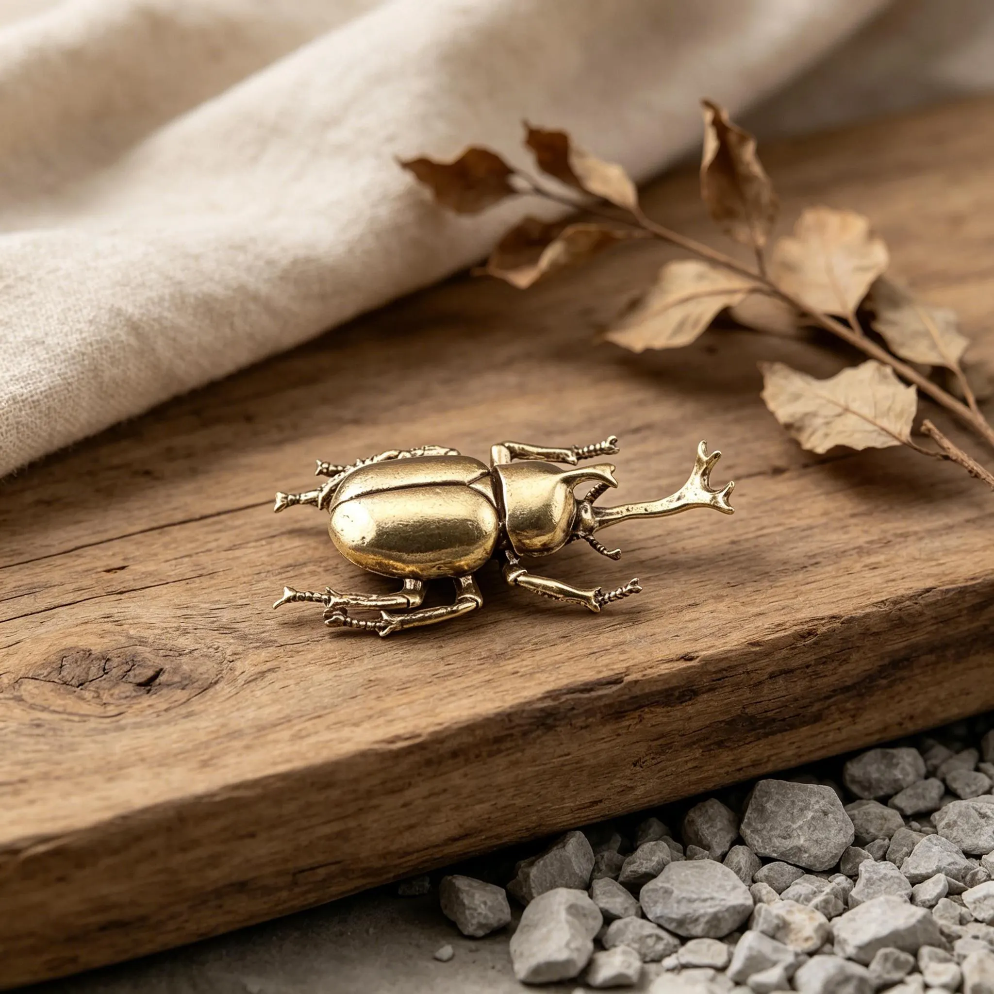 Handcrafted Mini Brass Beetles — Copper figurine image 4
