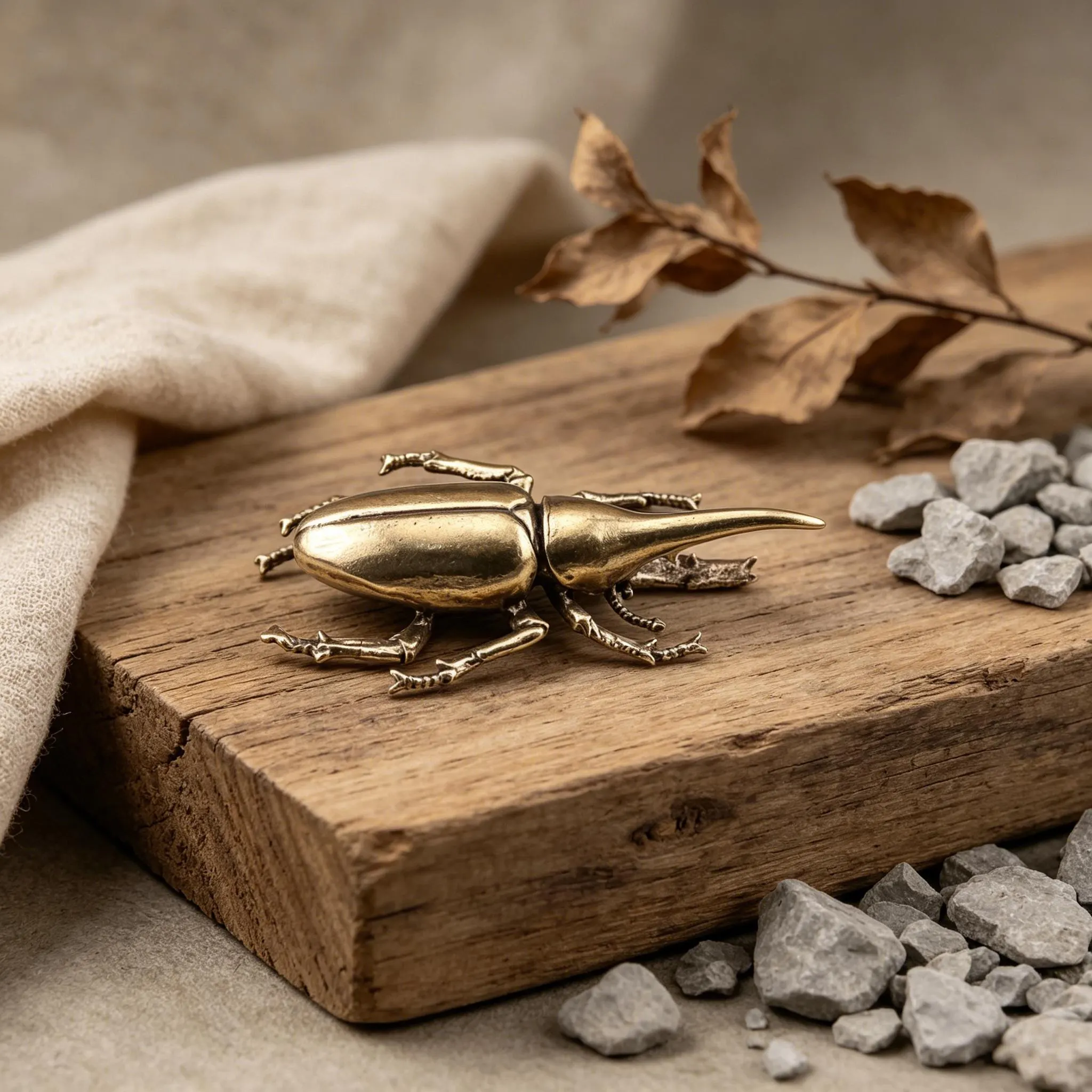 Handcrafted Mini Brass Beetles — Copper figurine image 8
