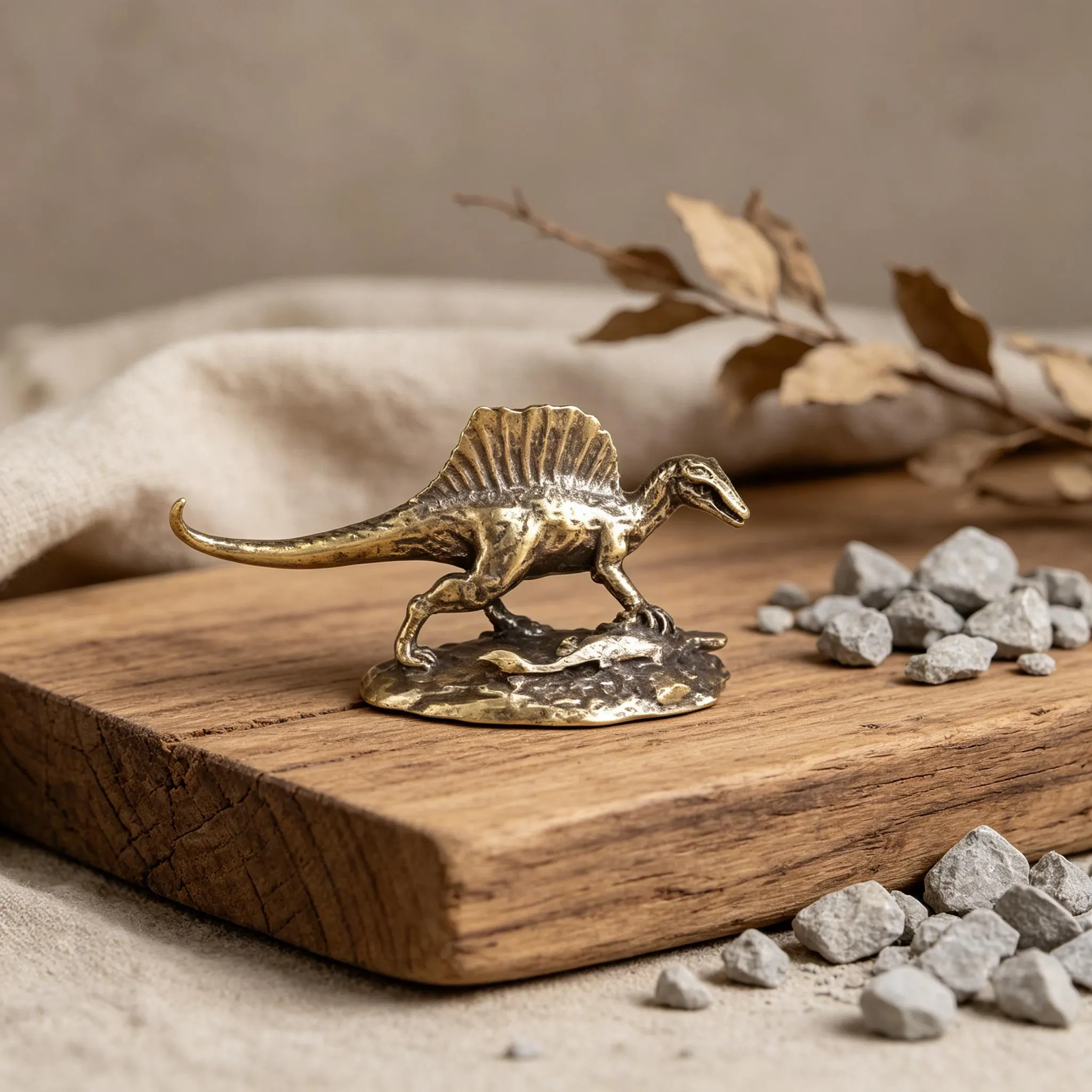 Vintage Brass Spinosaurus Dinosaur Figurine — Copper figurine image 6