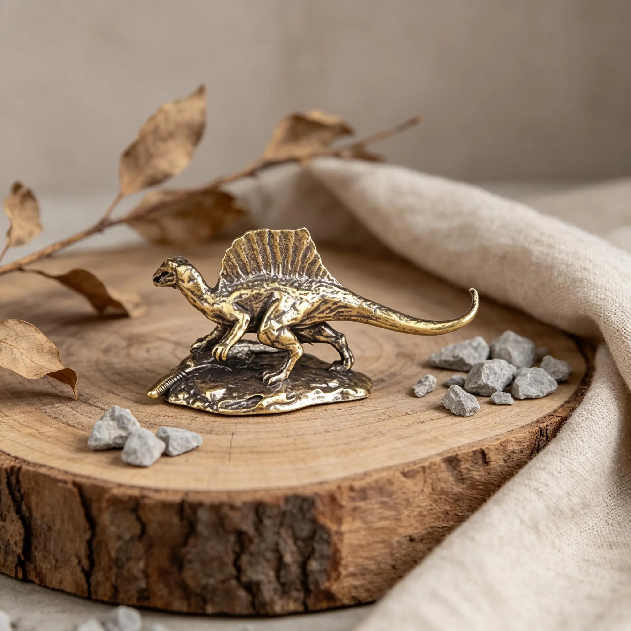 Vintage Brass Spinosaurus Dinosaur Figurine — Copper figurine image 7