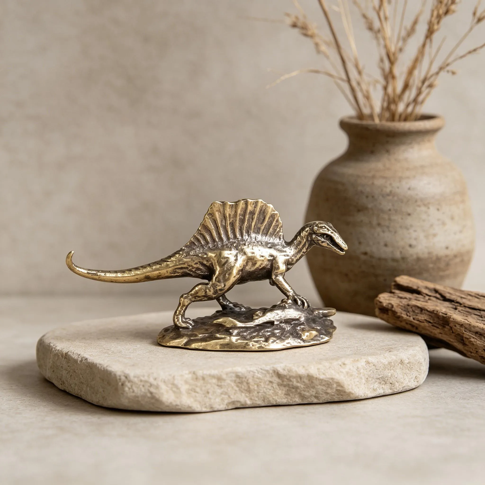 Vintage Brass Spinosaurus Dinosaur Figurine — Copper figurine image 9