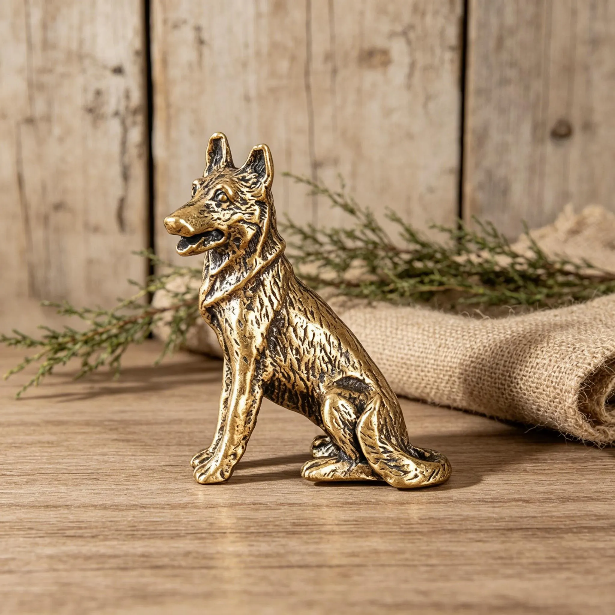 Handcrafted Brass Dog Figurine — Copper figurine image 5