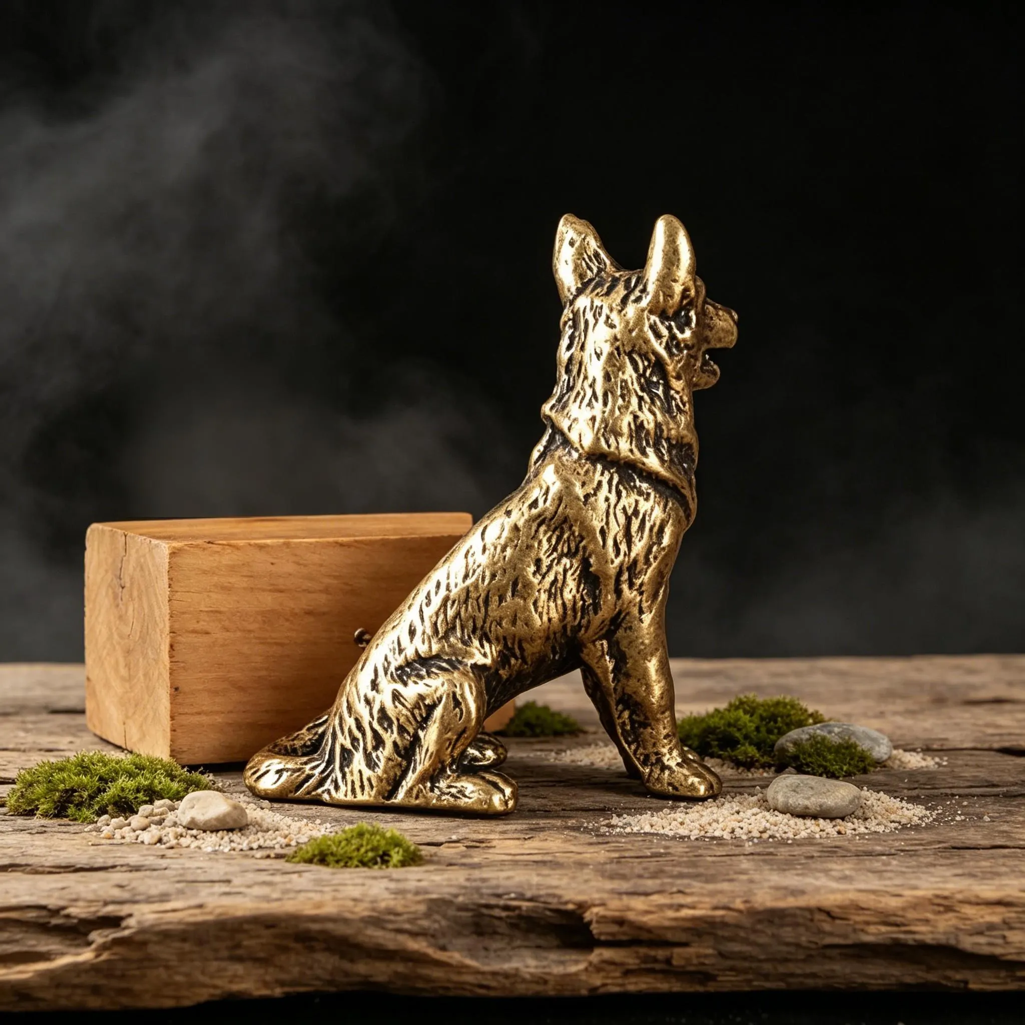 Handcrafted Brass Dog Figurine — Copper figurine image 6