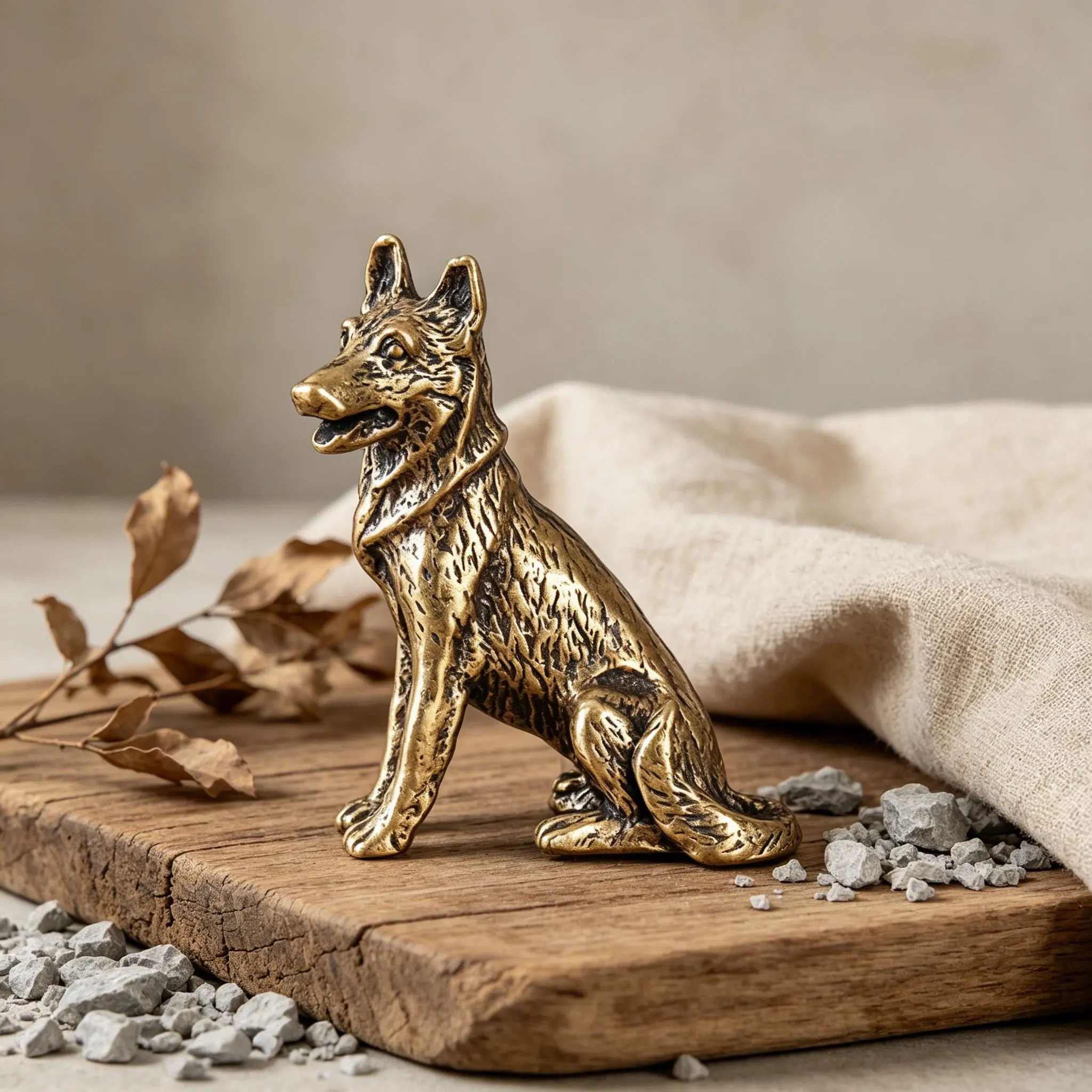 Handcrafted Brass Dog Figurine — Copper figurine image 7