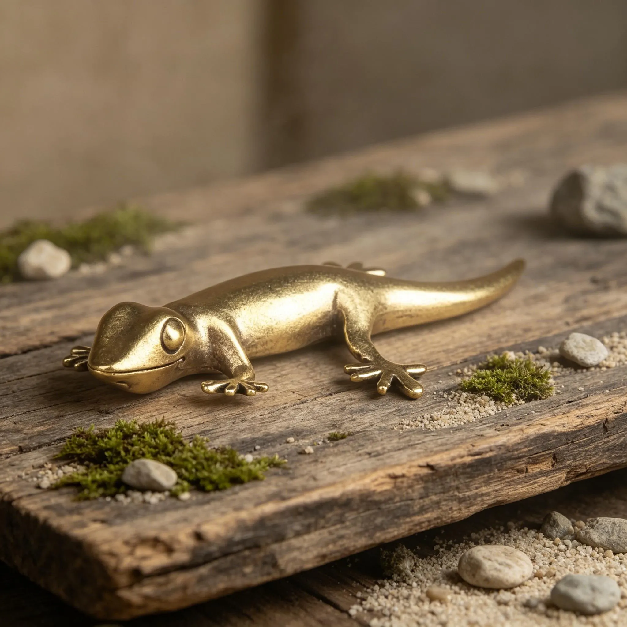 Handcrafted Brass Gecko Figurine — Copper figurine image 10