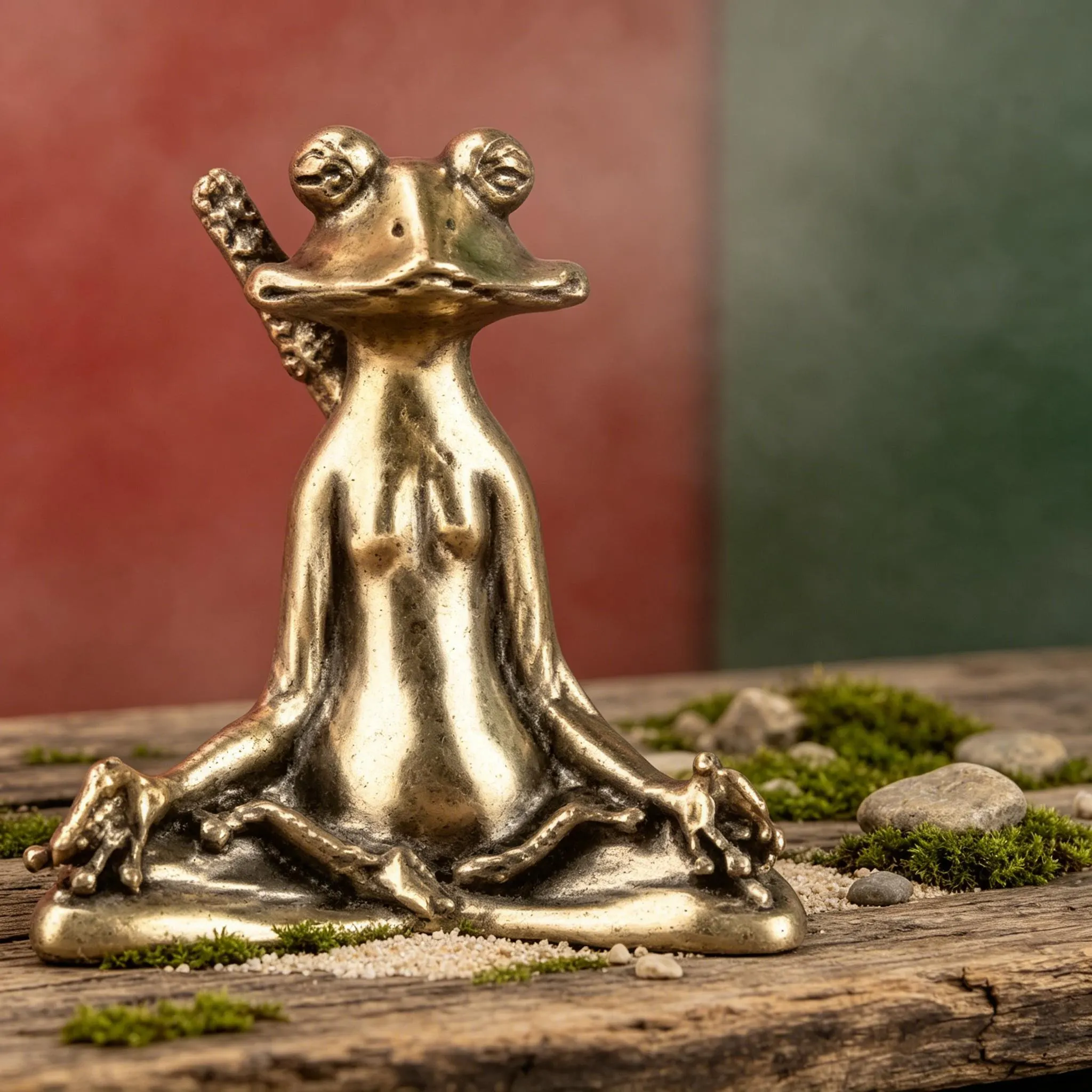 Handcrafted Brass Frog Figurine — Copper figurine image 3