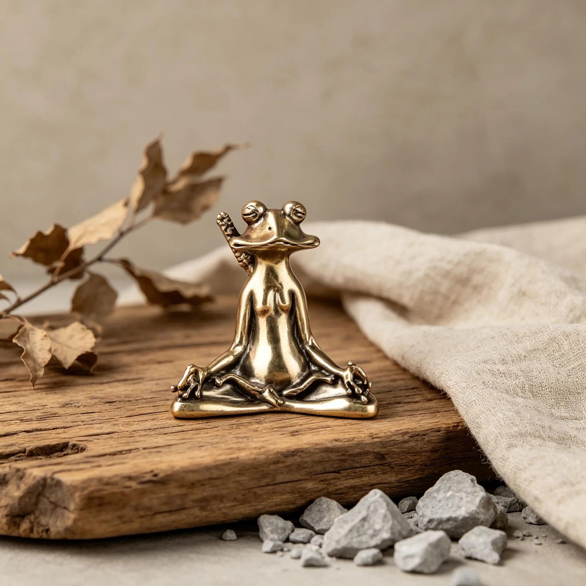 Handcrafted Brass Frog Figurine — Copper figurine image 6