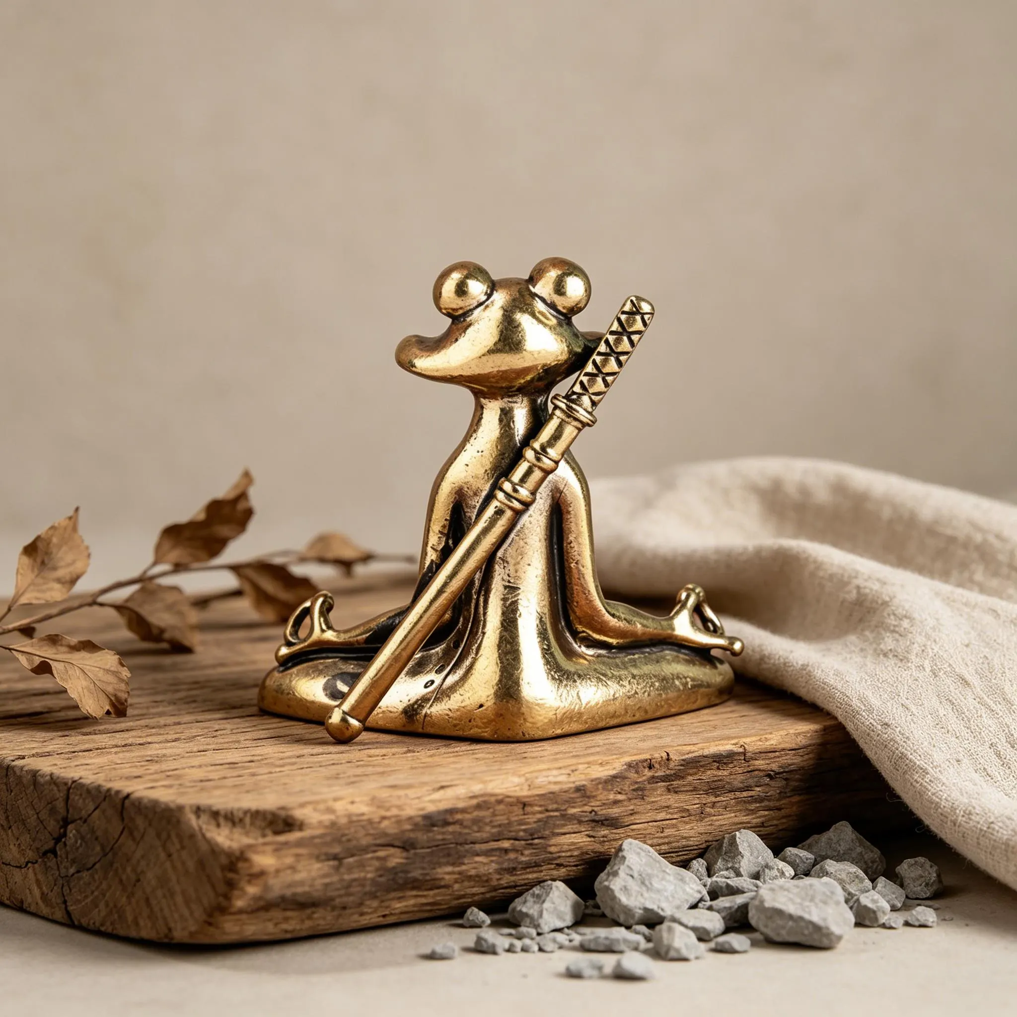 Handcrafted Brass Frog Figurine — Copper figurine image 8