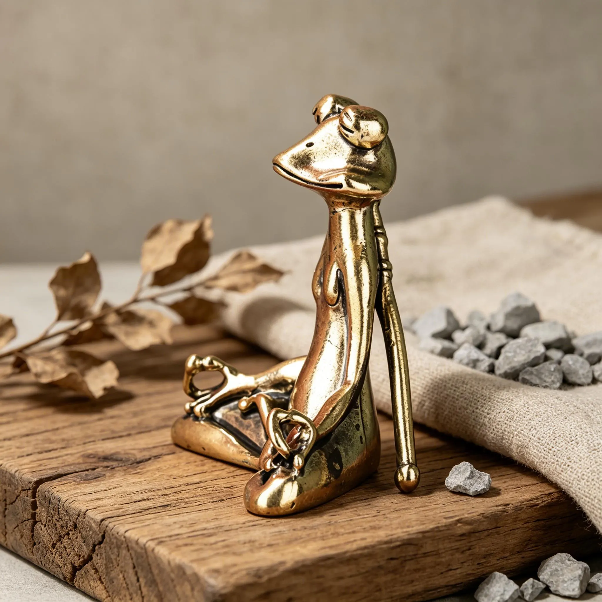 Handcrafted Brass Frog Figurine — Copper figurine image 9