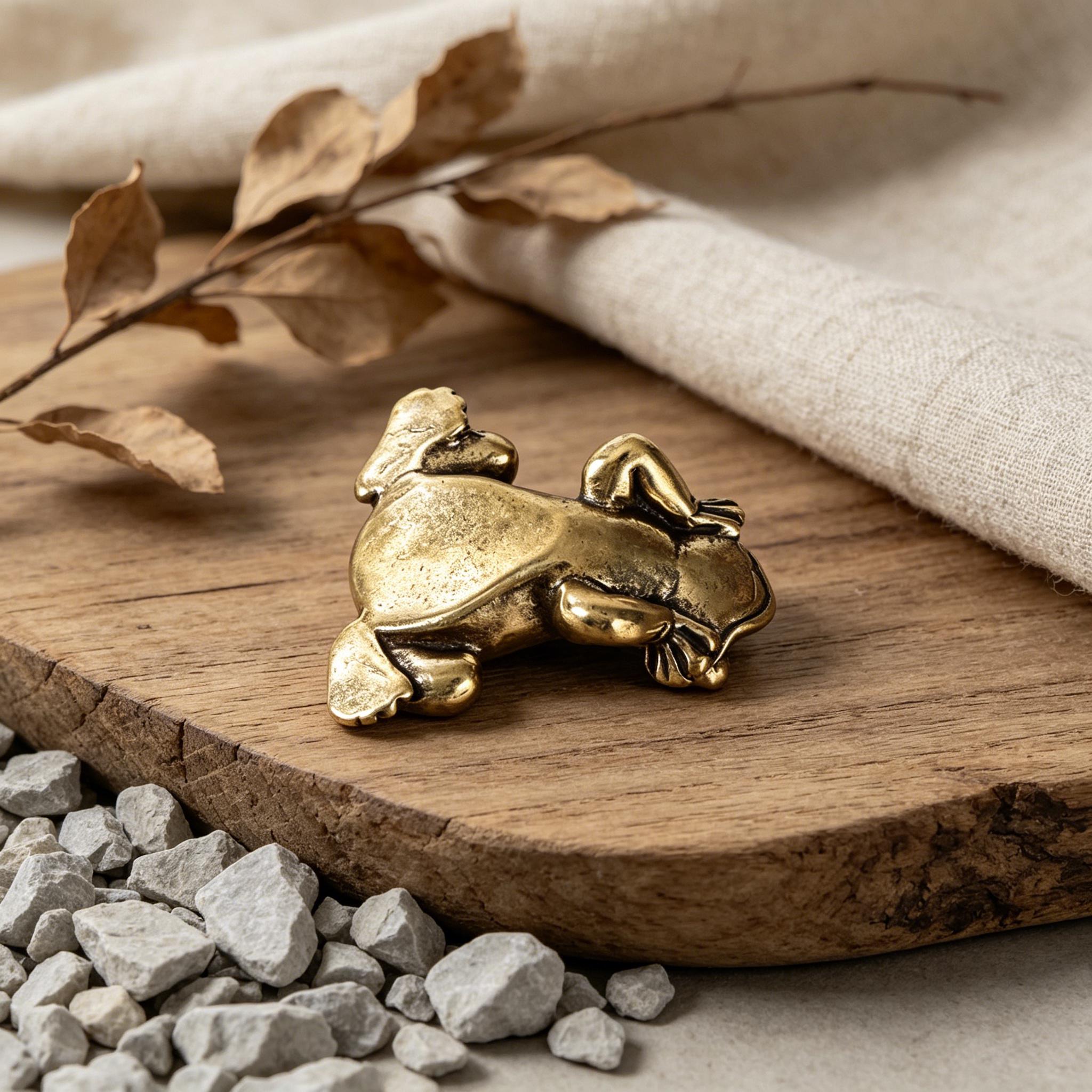 Handmade Brass Frog Statue — Brass figurine image 5