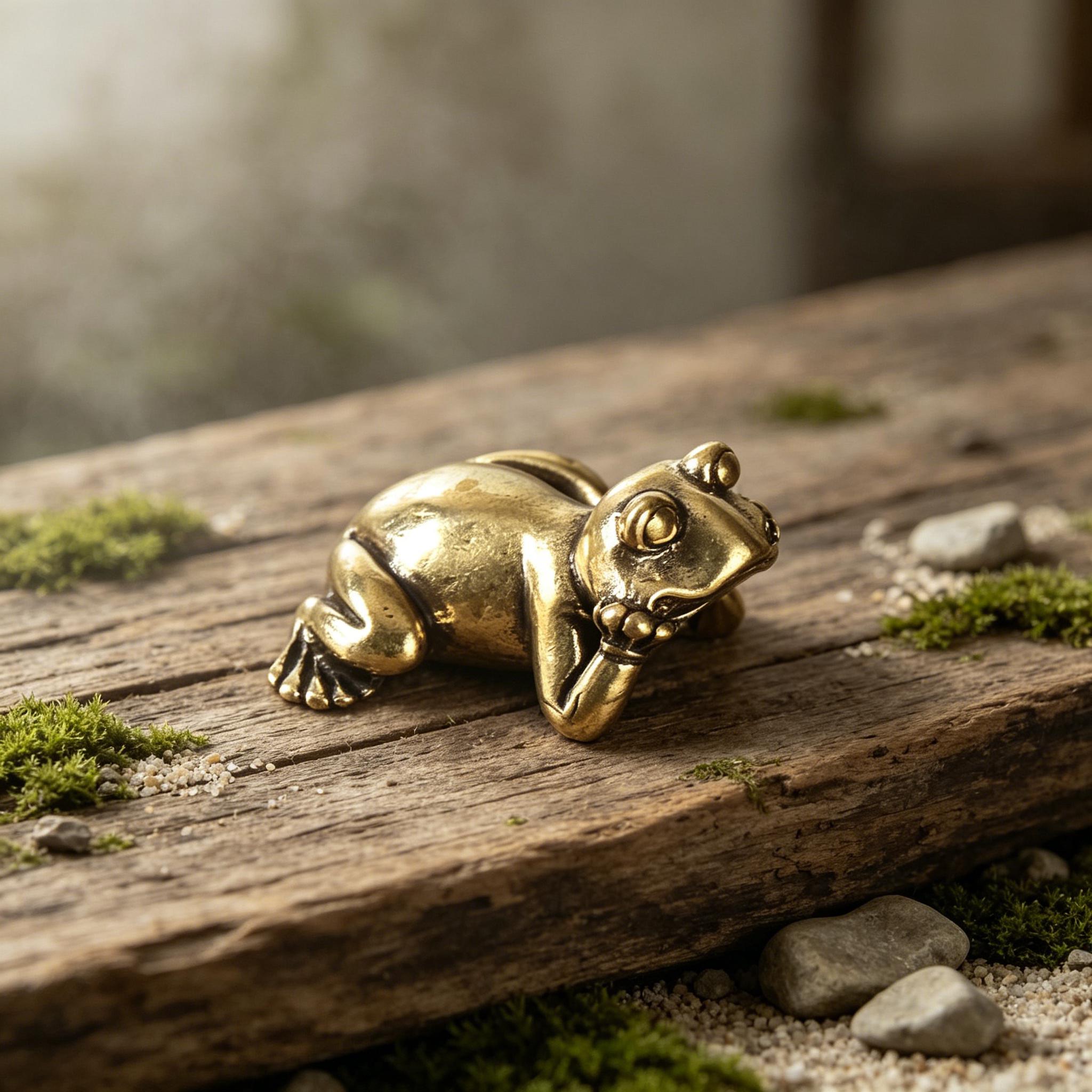 Handmade Brass Frog Statue — Brass figurine image 7