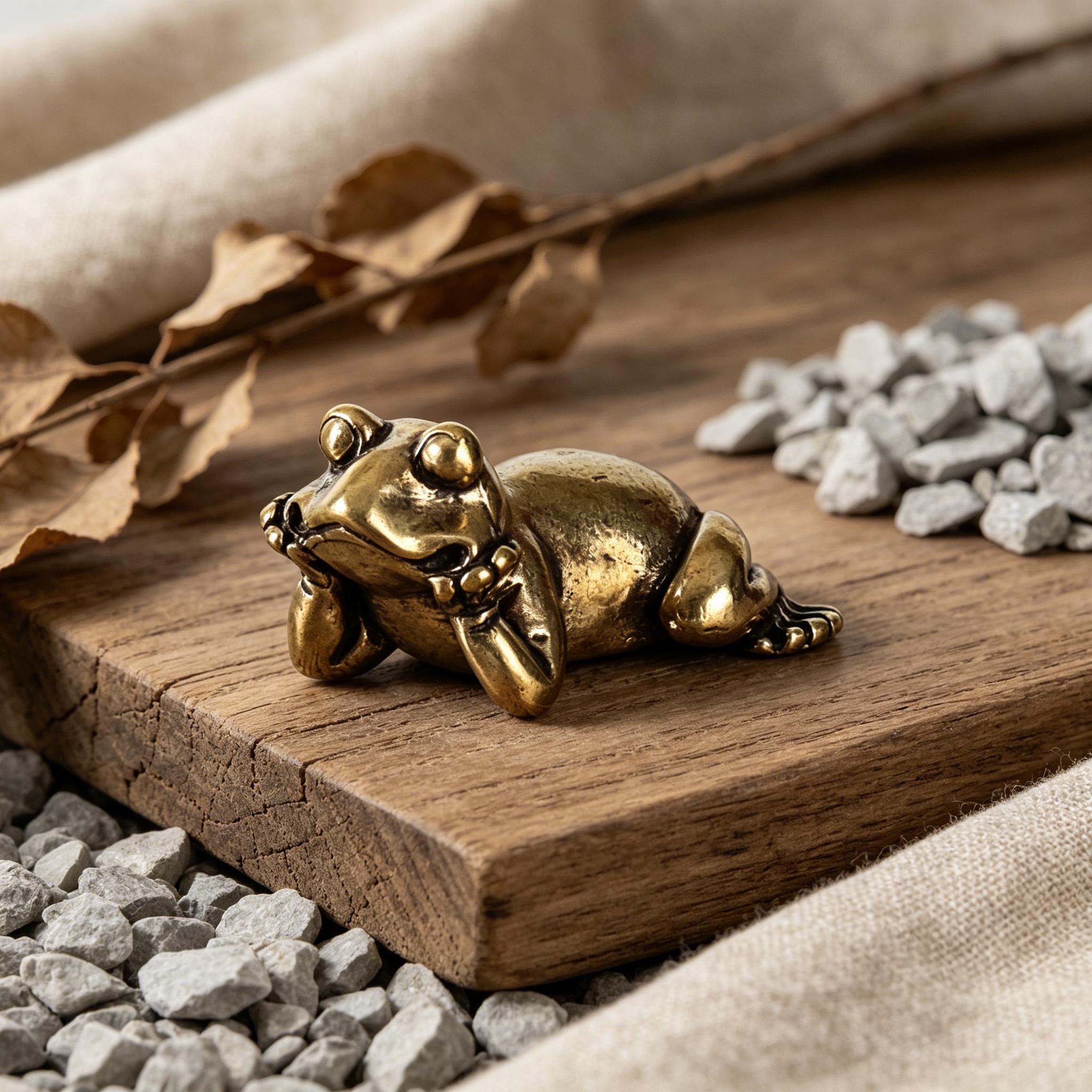 Handmade Brass Frog Statue — Brass figurine image 10