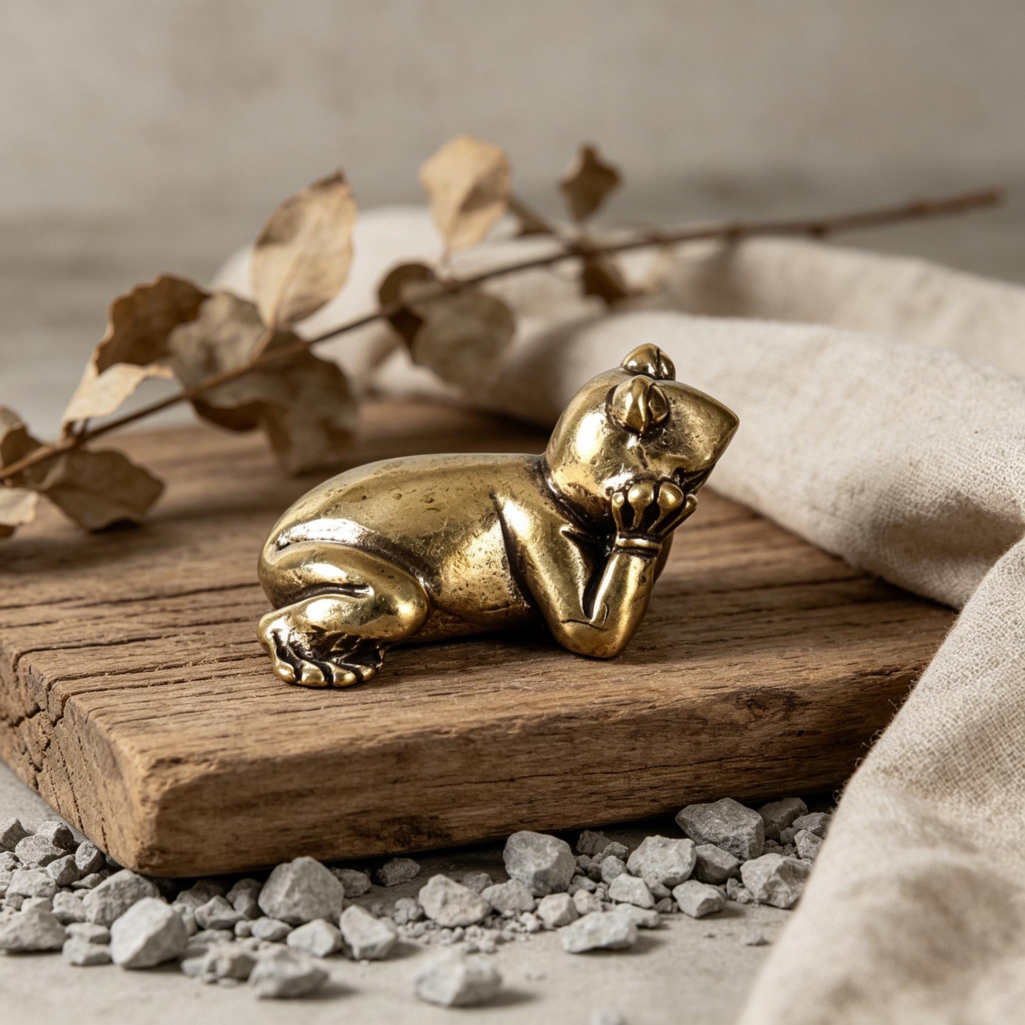 Handmade Brass Frog Statue — Brass figurine image 11